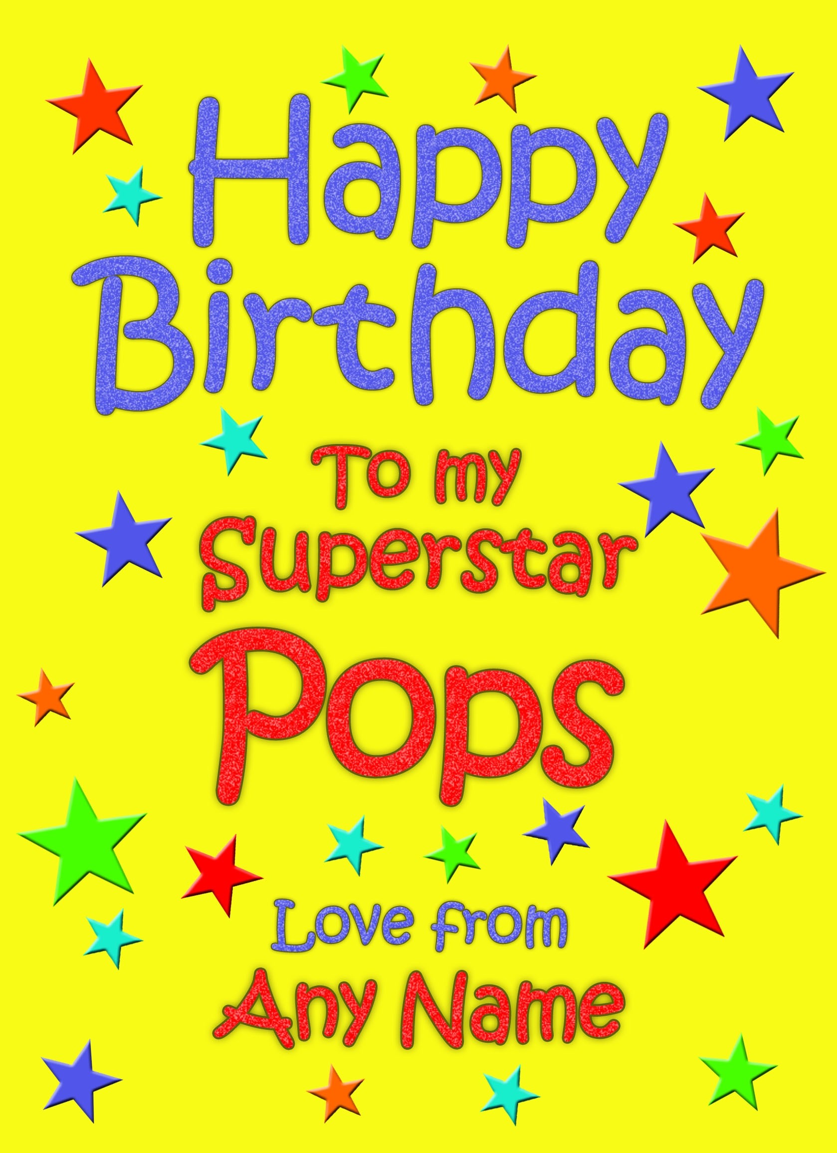 Personalised Pops Birthday Card (Yellow)