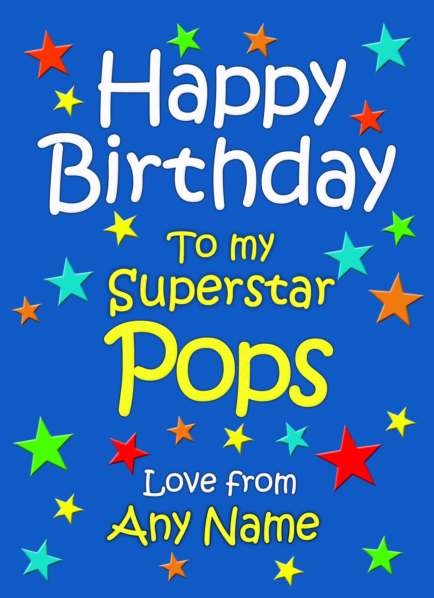 Personalised Pops Birthday Card (Blue)
