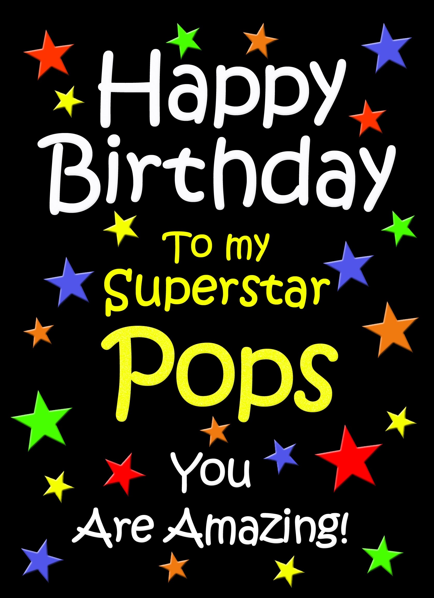 Pops Birthday Card (Black)