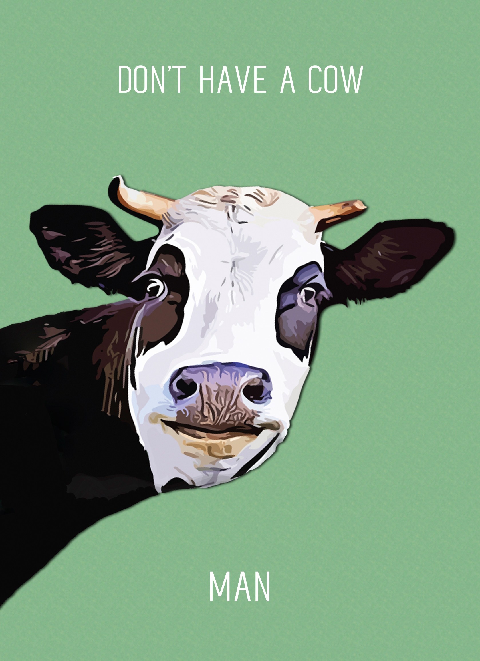 Punny Animals Cow Funny Greeting Card (Don't Have A Cow)