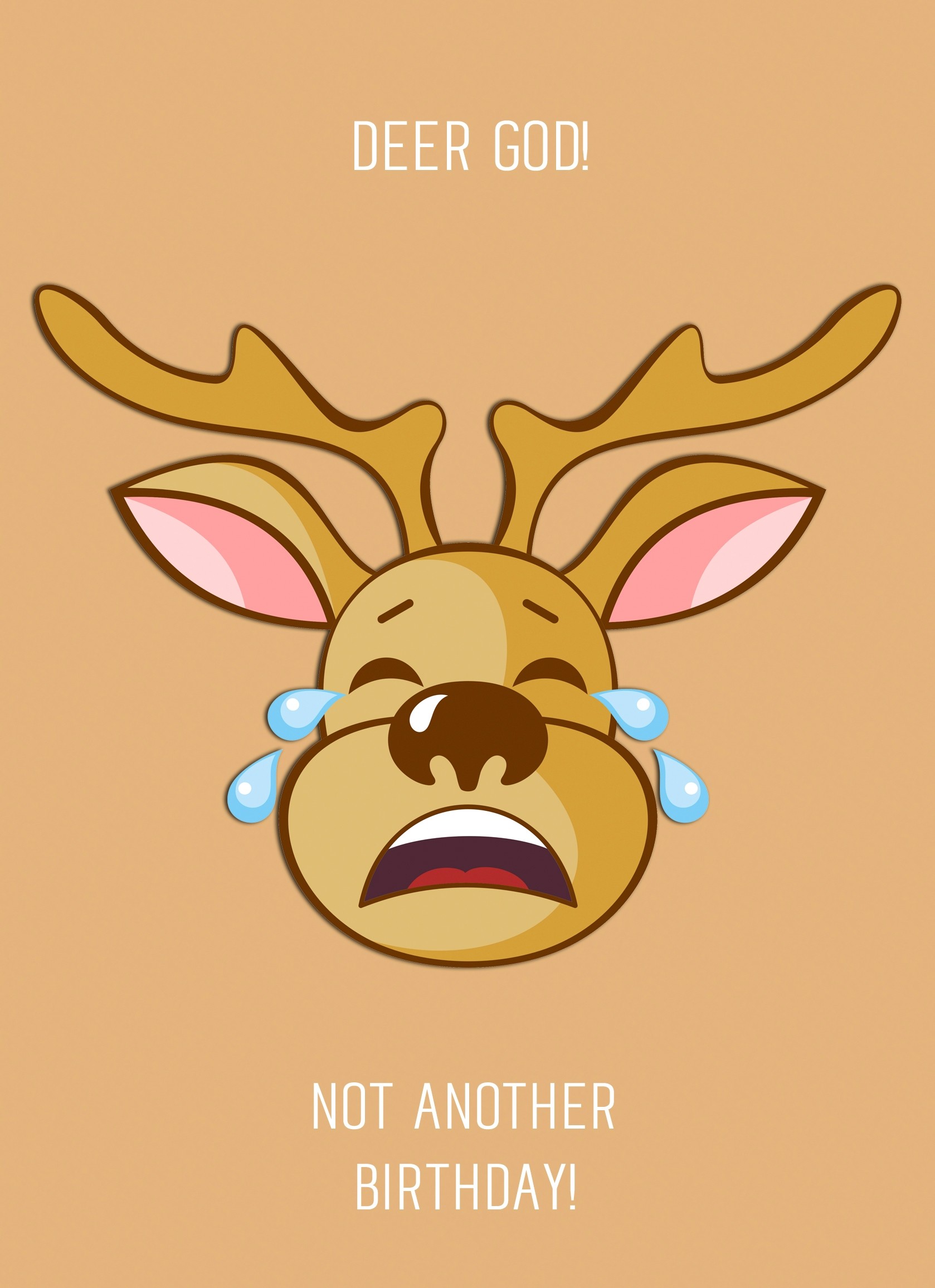 Punny Animals Deer Birthday Funny Greeting Card (Not Another Birthday)