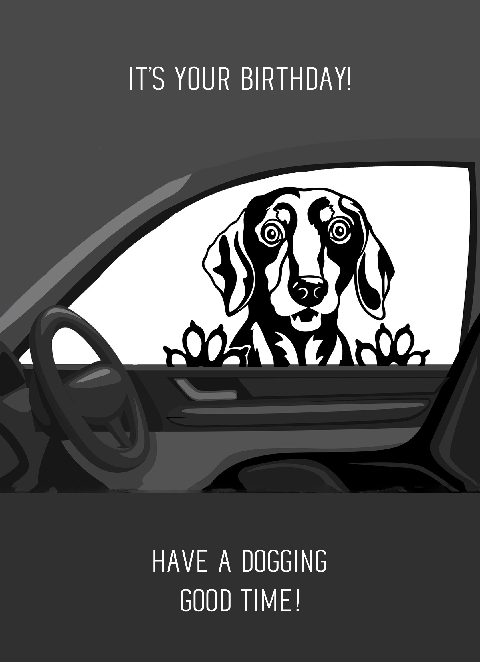 Punny Animals Dog Birthday Funny Greeting Card (Dogging Good Time)
