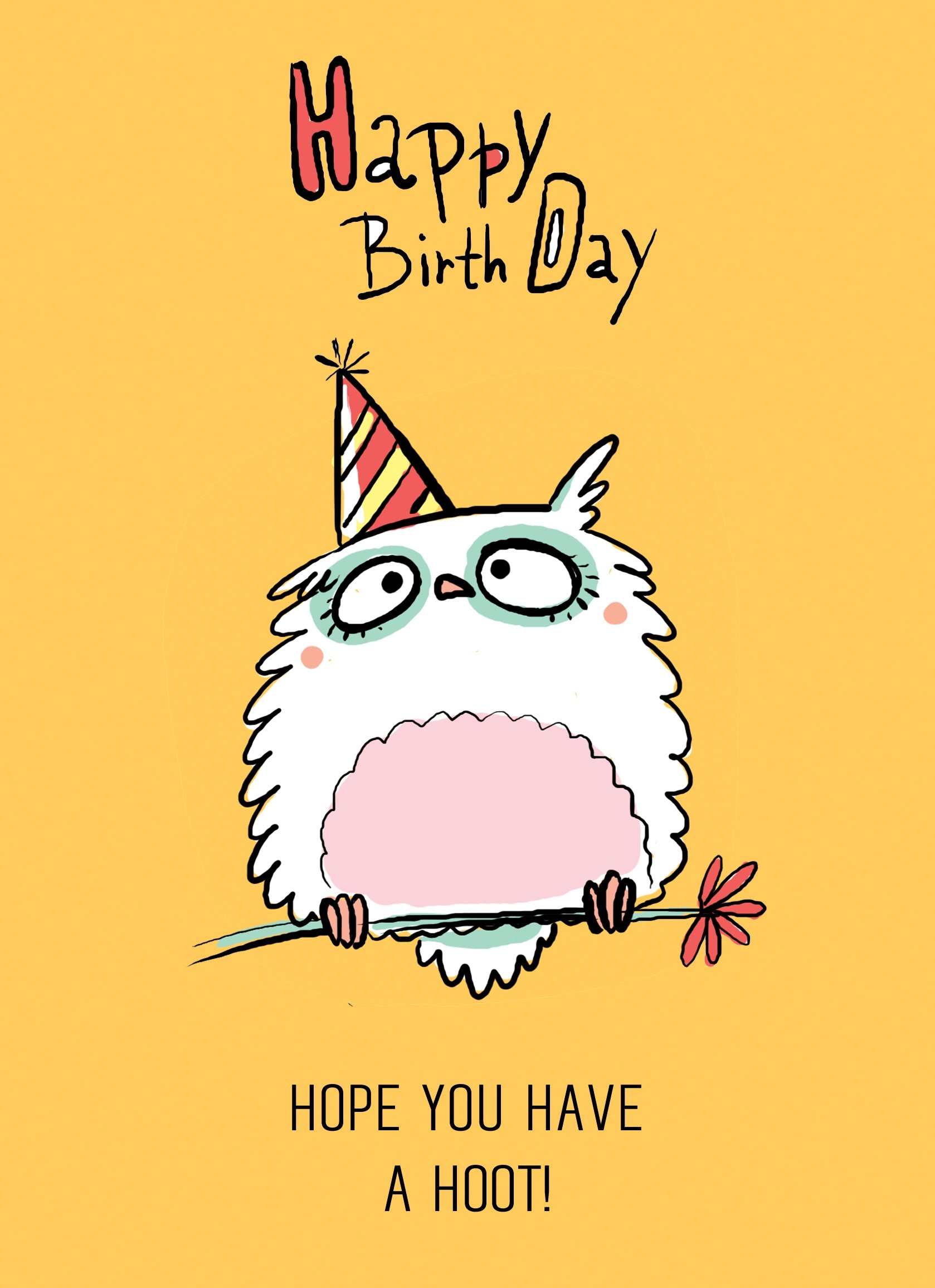 Punny Animals Owl Birthday Funny Greeting Card (Have a Hoot)