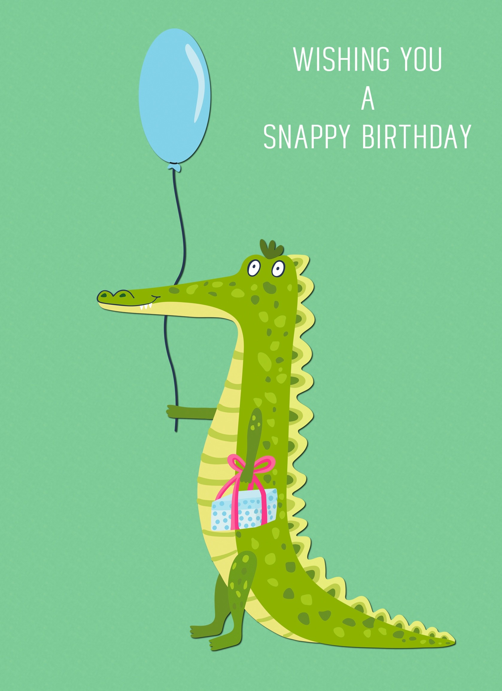 Punny Animals Crocodile Birthday Funny Greeting Card (Snappy Birthday)
