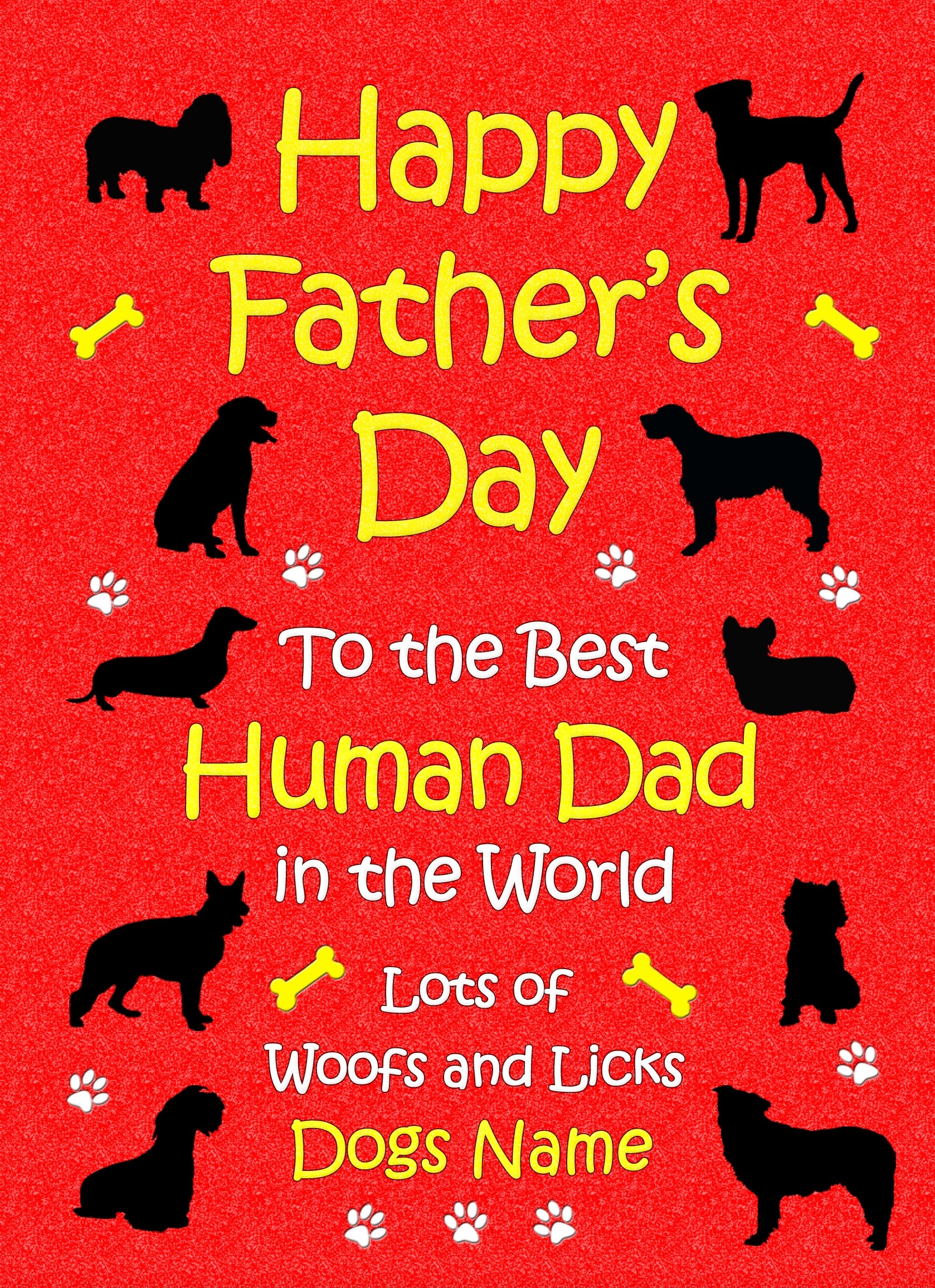 Personalised From The Dog Fathers Day Card (Red, Human Dad)
