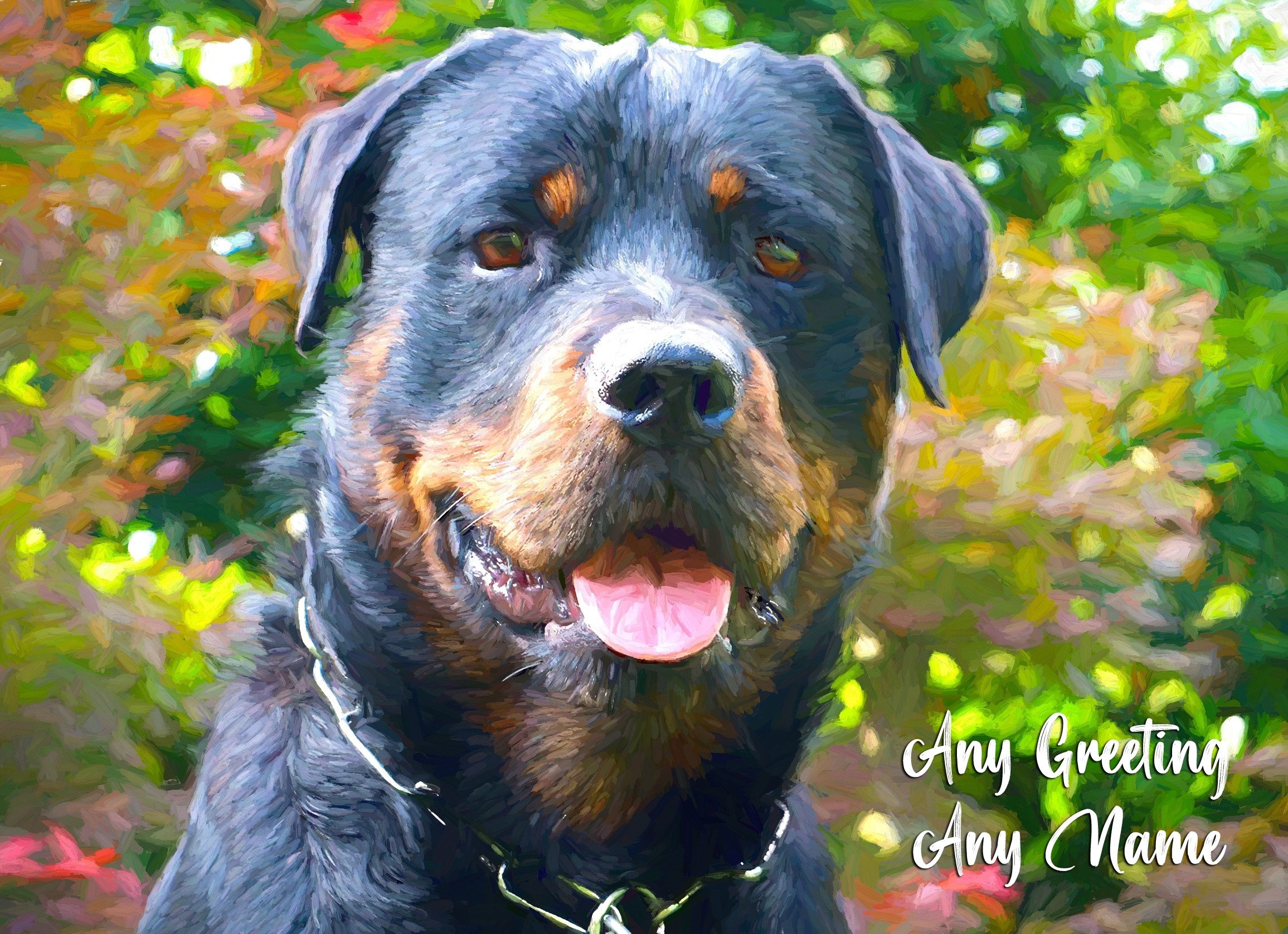 Personalised Rottweiler Art Greeting Card (Birthday, Christmas, Any Occasion)