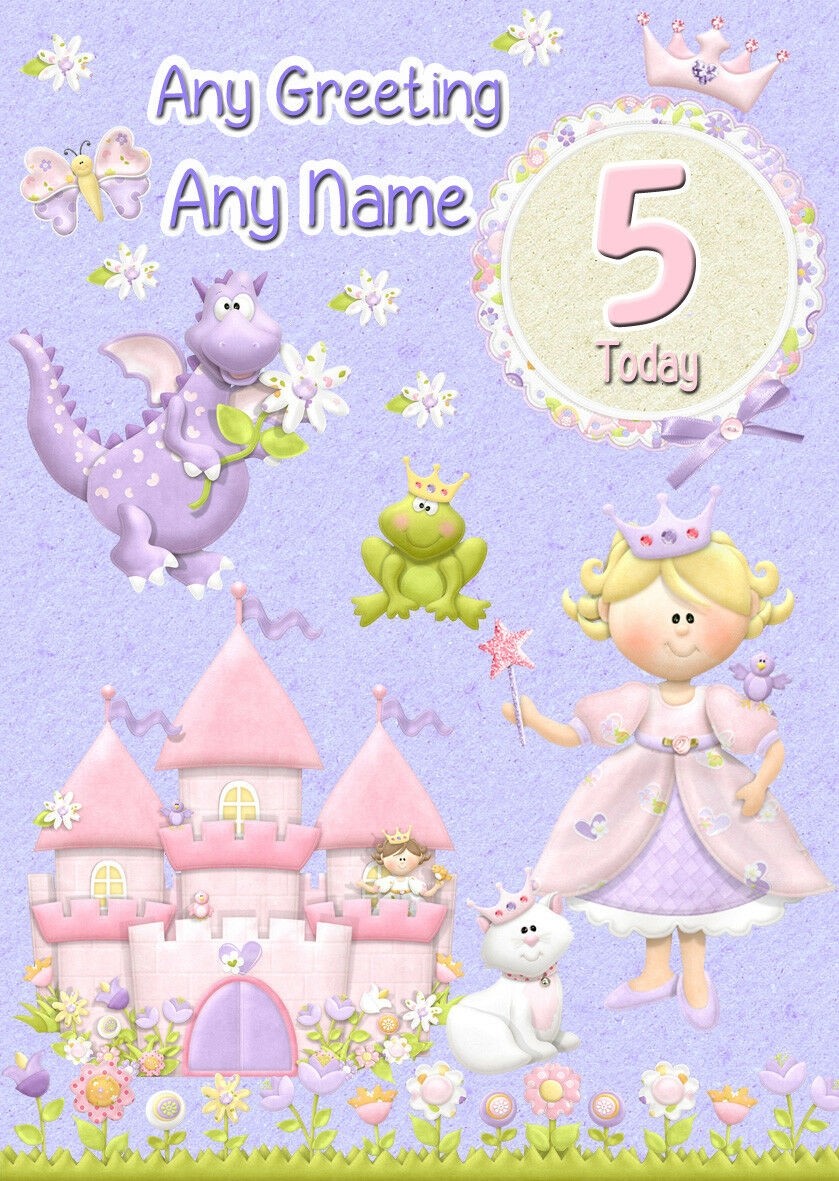 Personalised Kids Princess Birthday Card