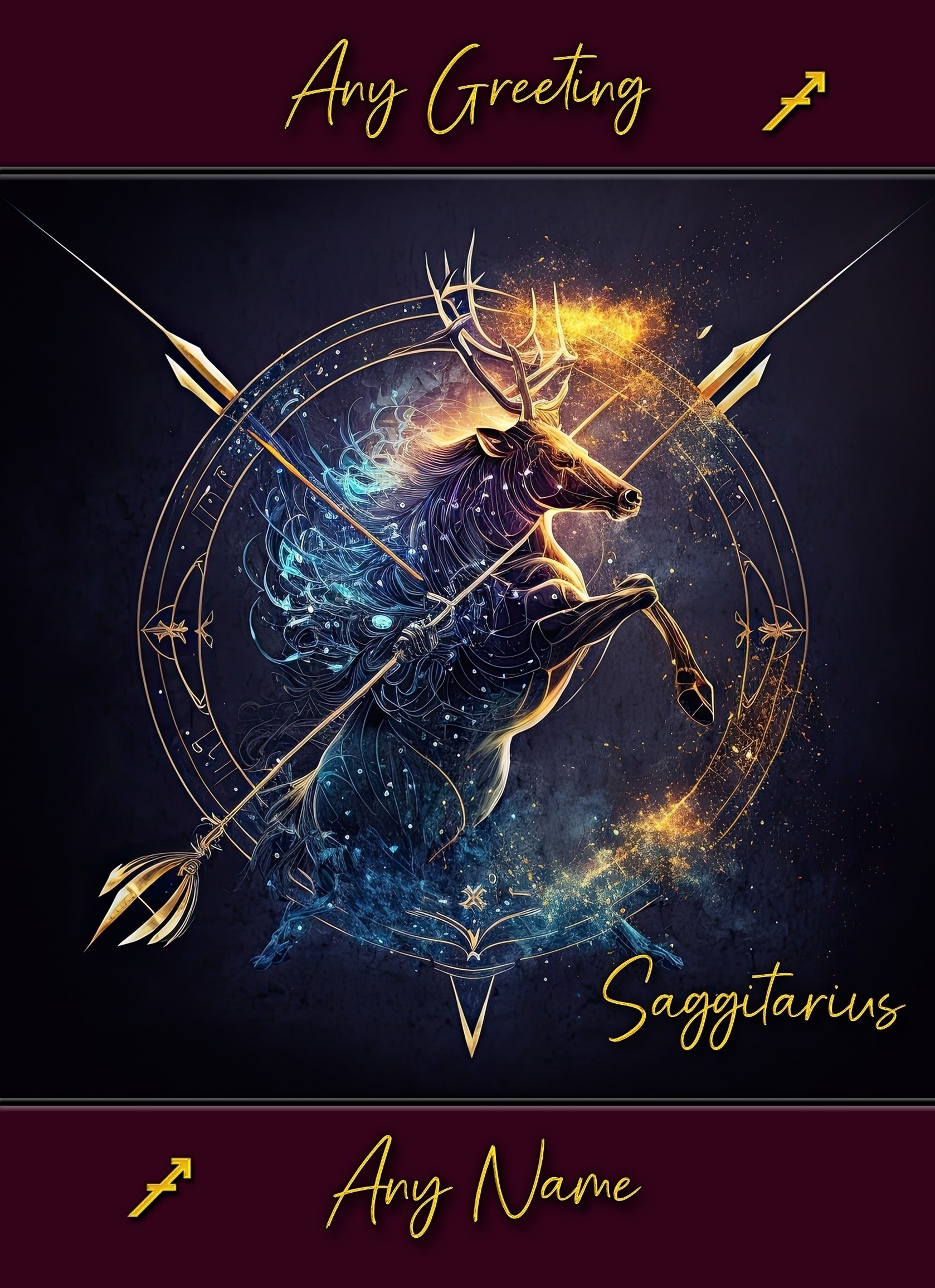 Personalised Fantasy Horoscope Greeting Card (Sagittarius)