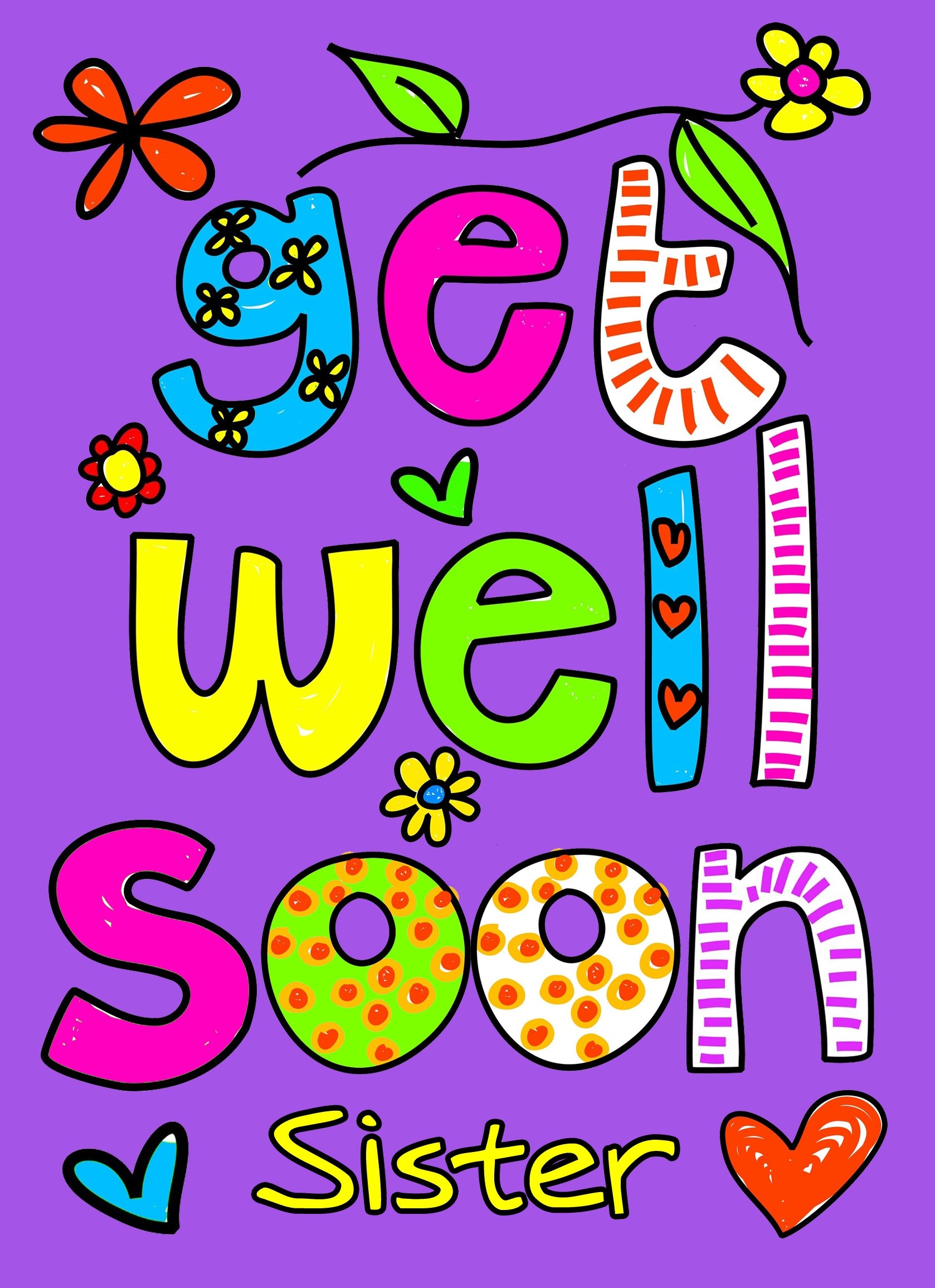 Get Well Soon 'Sister' Greeting Card