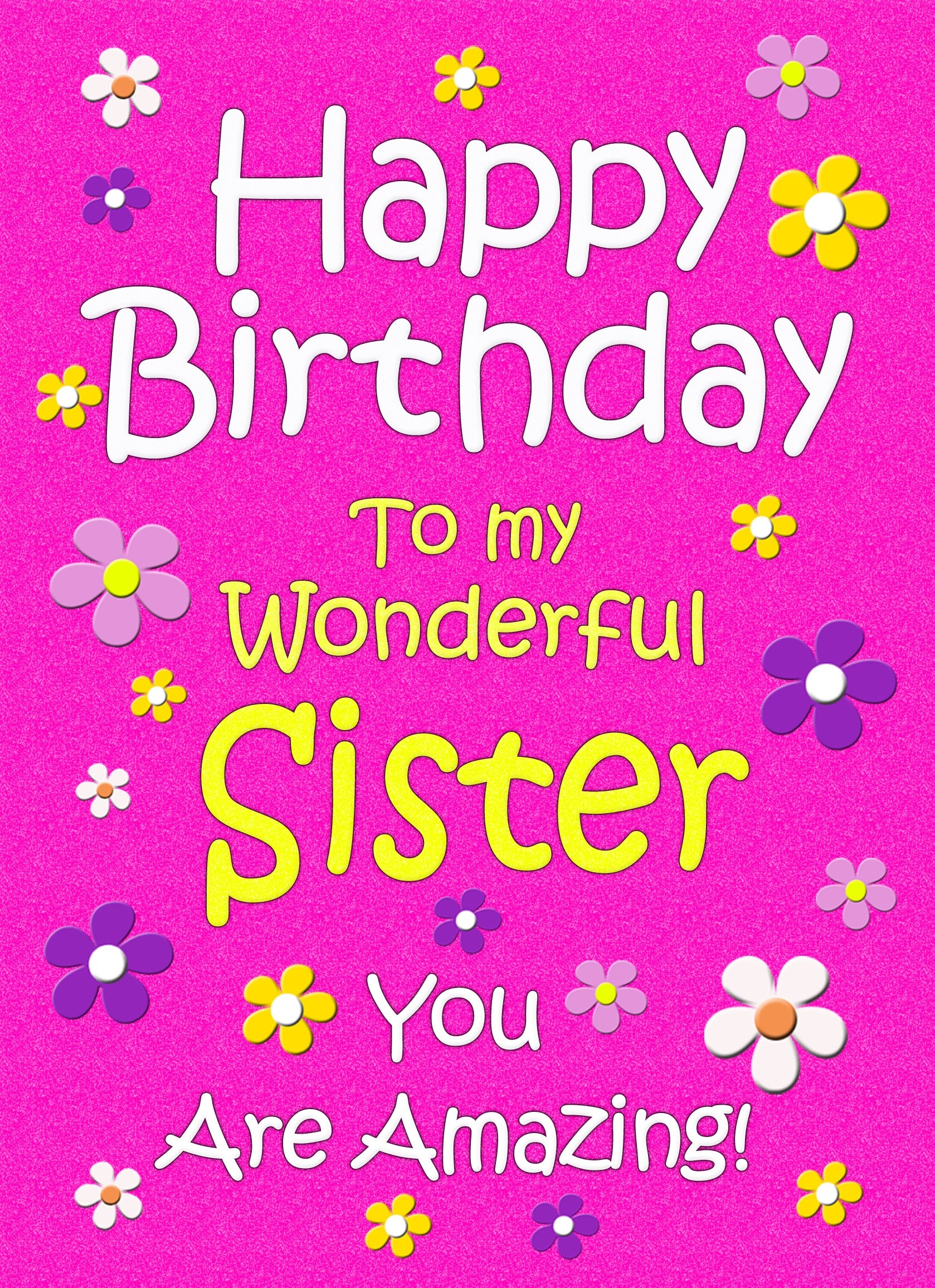 Personalised Sister Birthday Card (Cerise)