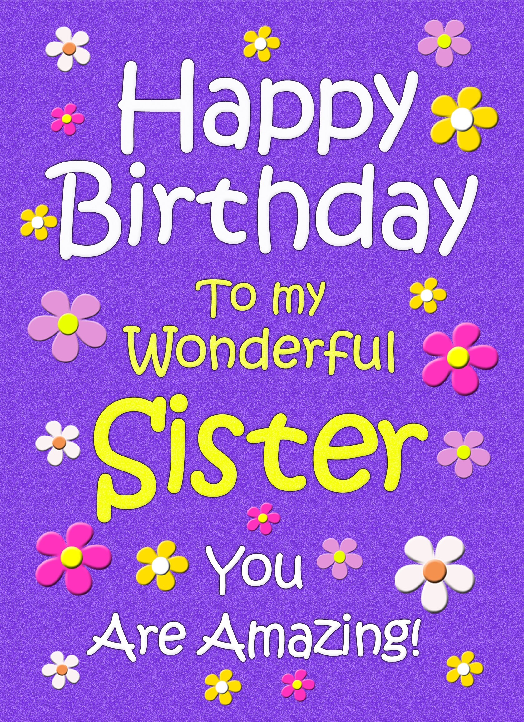 Personalised Sister Birthday Card (Purple)