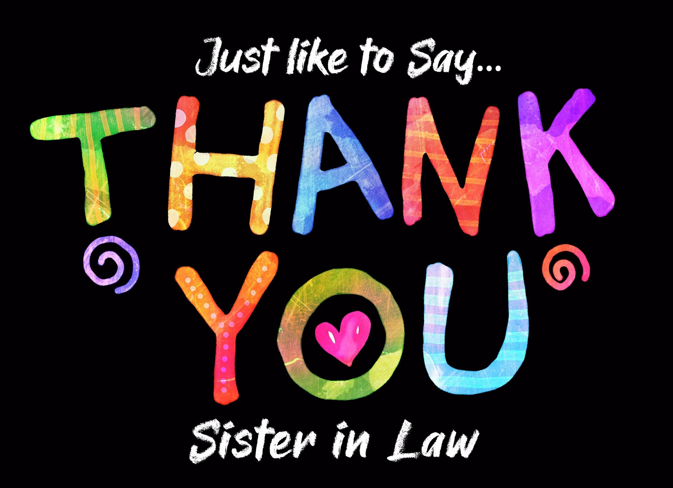 Thank You 'Sister in Law' Greeting Card