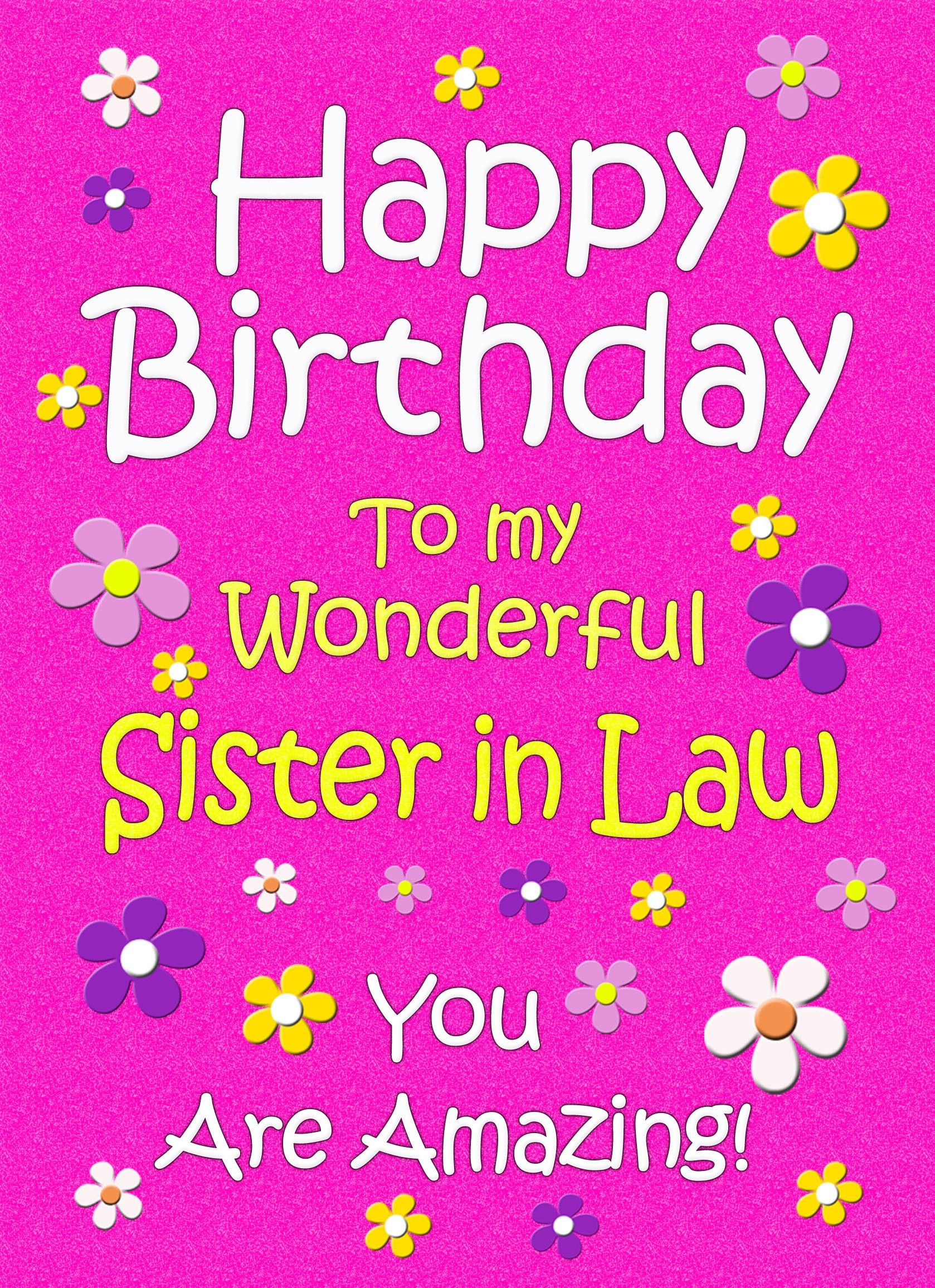 Sister in Law Birthday Card (Cerise)