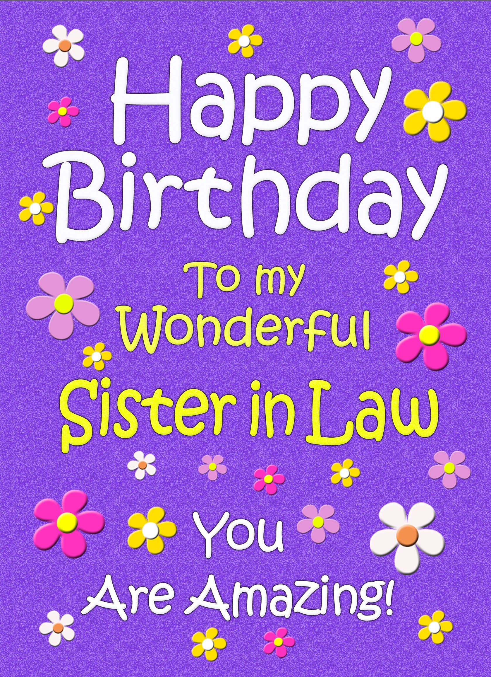 Sister in Law Birthday Card (Purple)