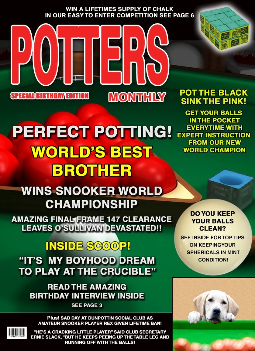 Snooker Brother Birthday Card Magazine Spoof