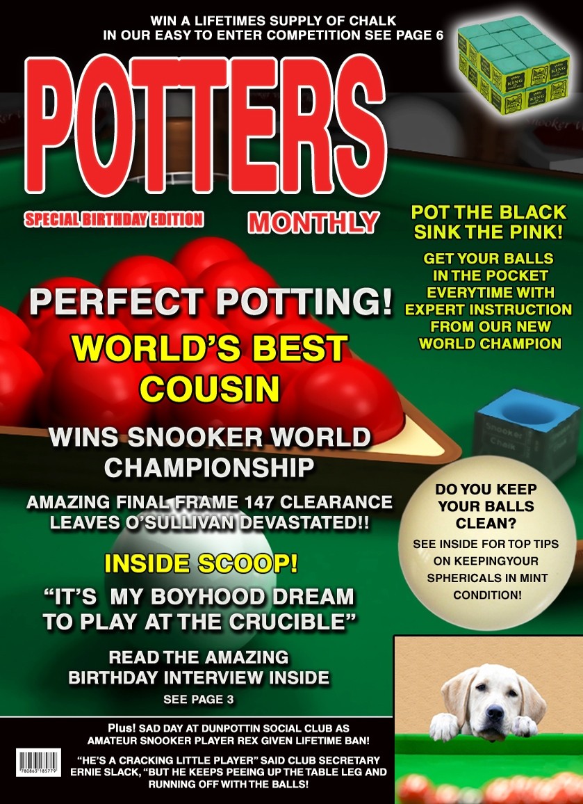 Snooker Cousin Birthday Card Magazine Spoof