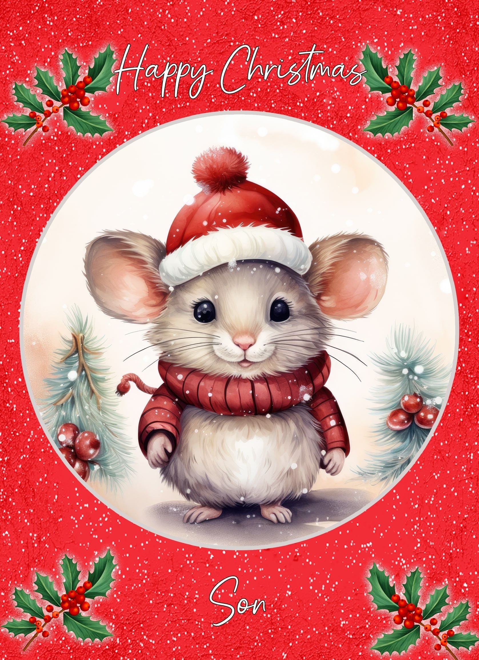 Christmas Card For Son (Globe, Mouse)
