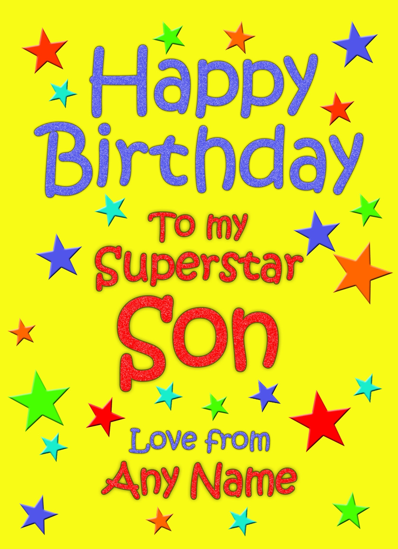 Personalised Son Birthday Card (Yellow)