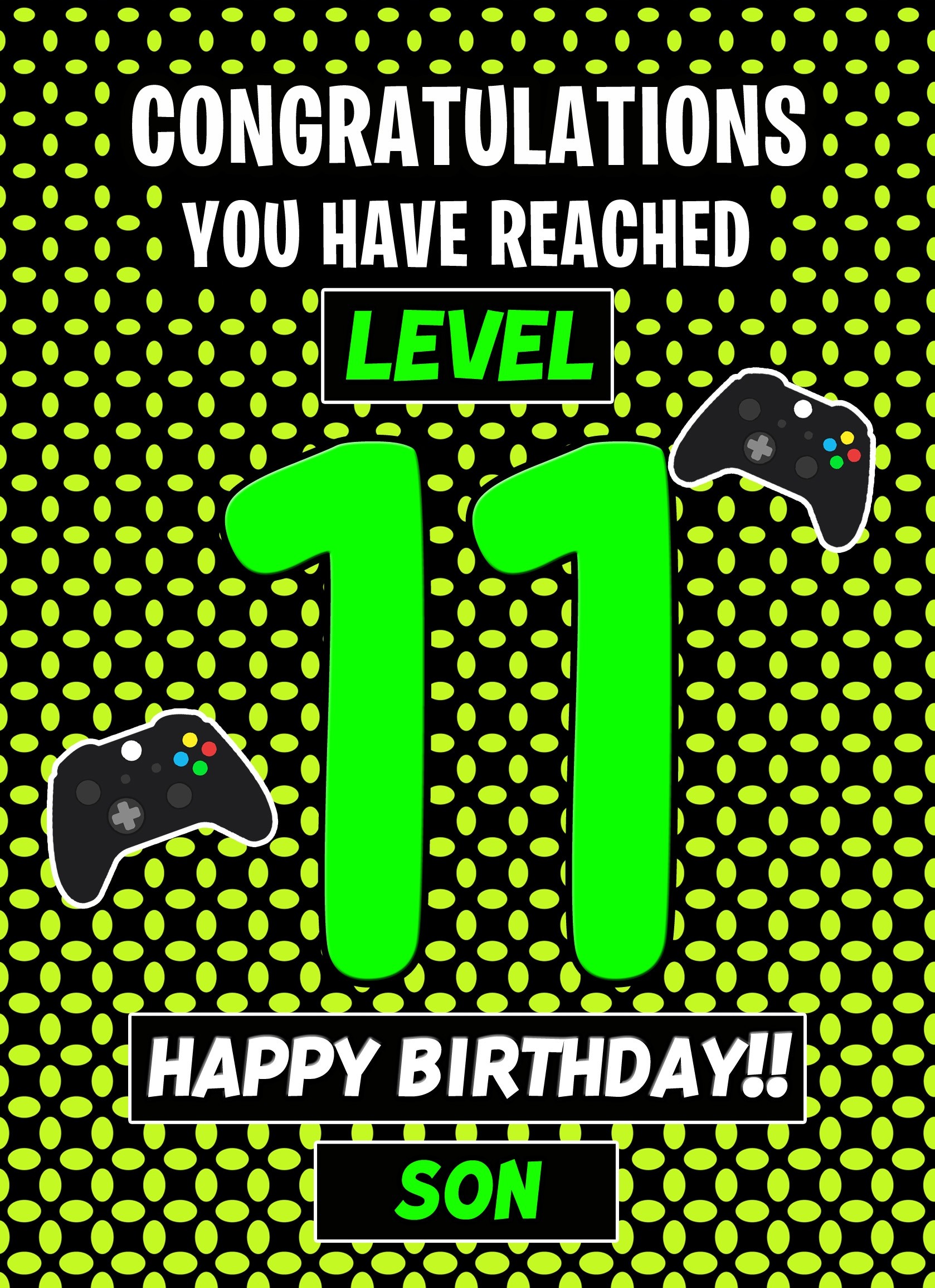 11th Level Gamer Birthday Card (Son)