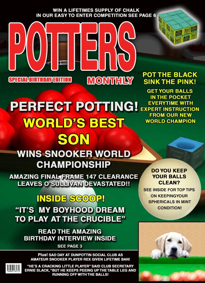 Snooker Son Birthday Card Magazine Spoof