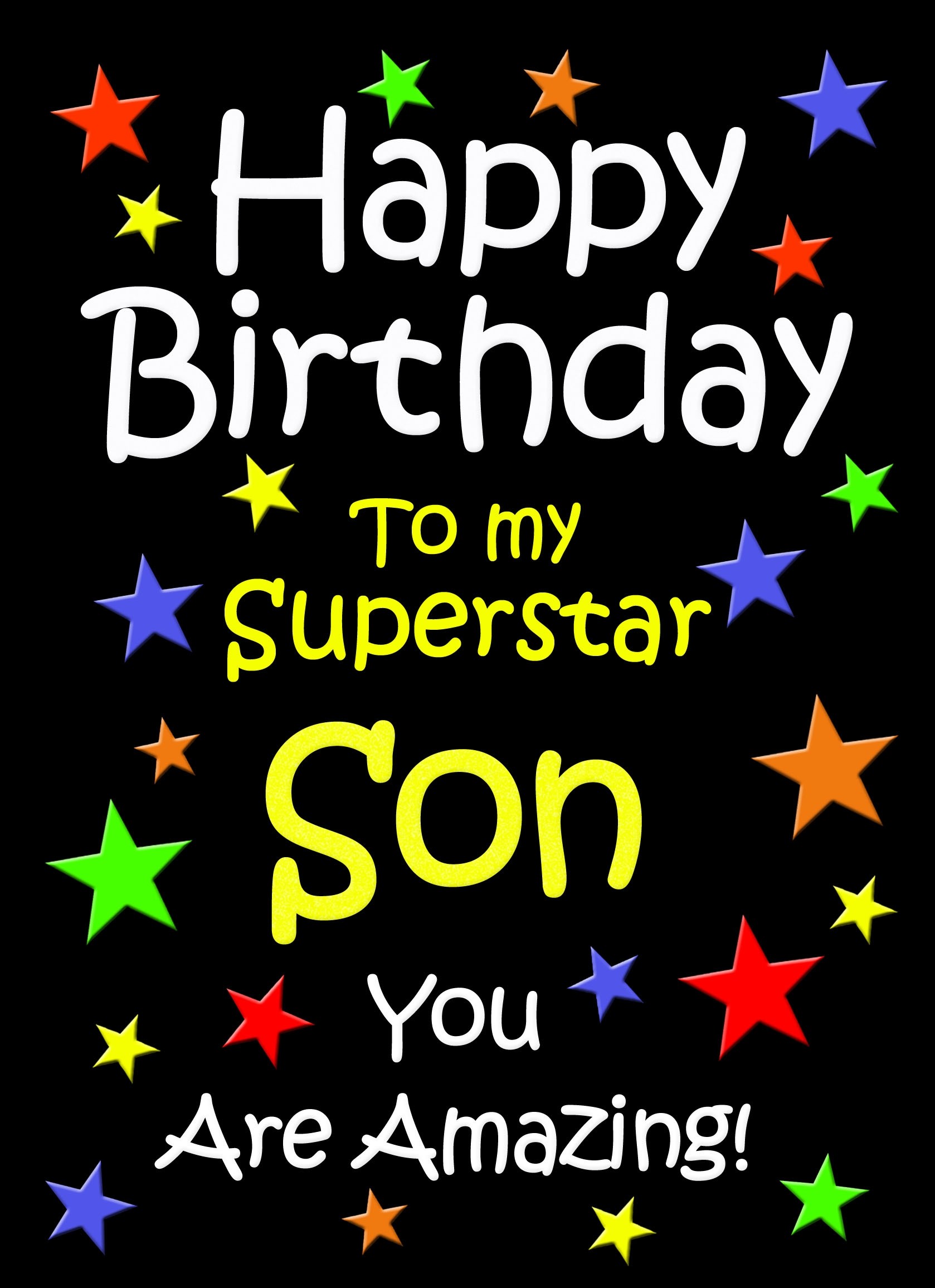 Son Birthday Card (Black)