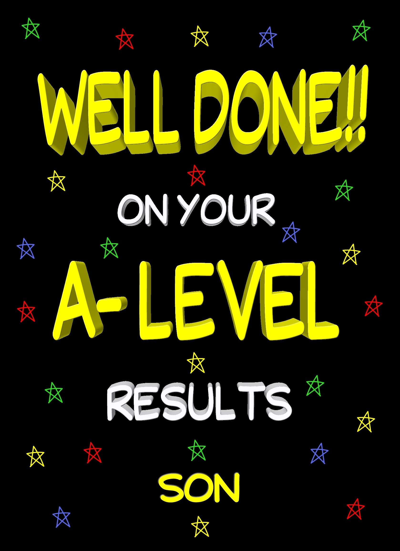 Congratulations A Levels Passing Exams Card For Son (Design 2)