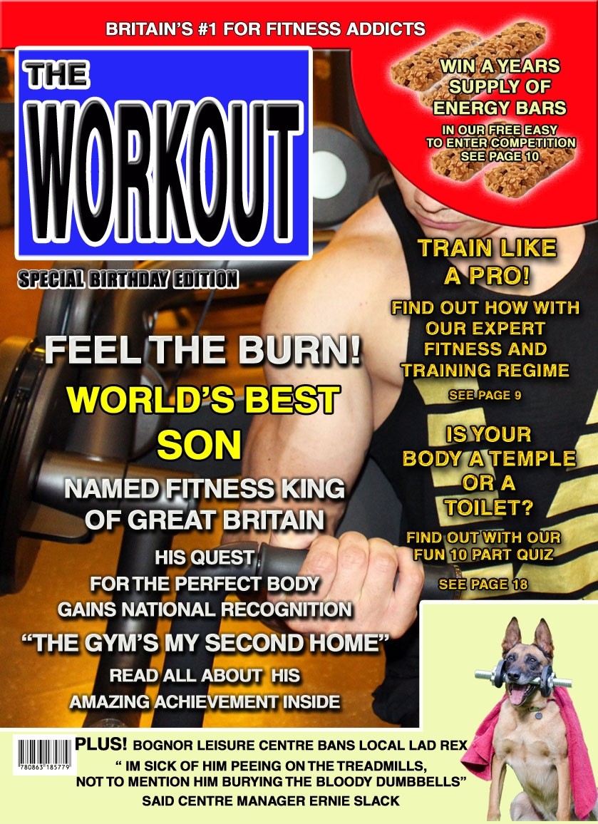 Gym Fitness Son Birthday Card Magazine Spoof