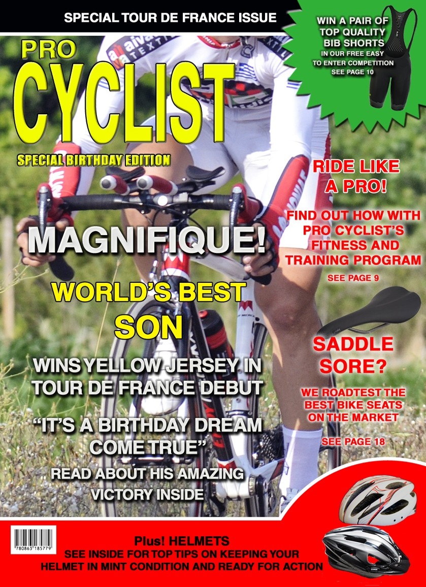 Cyclist/Cycling Son Birthday Card Magazine Spoof