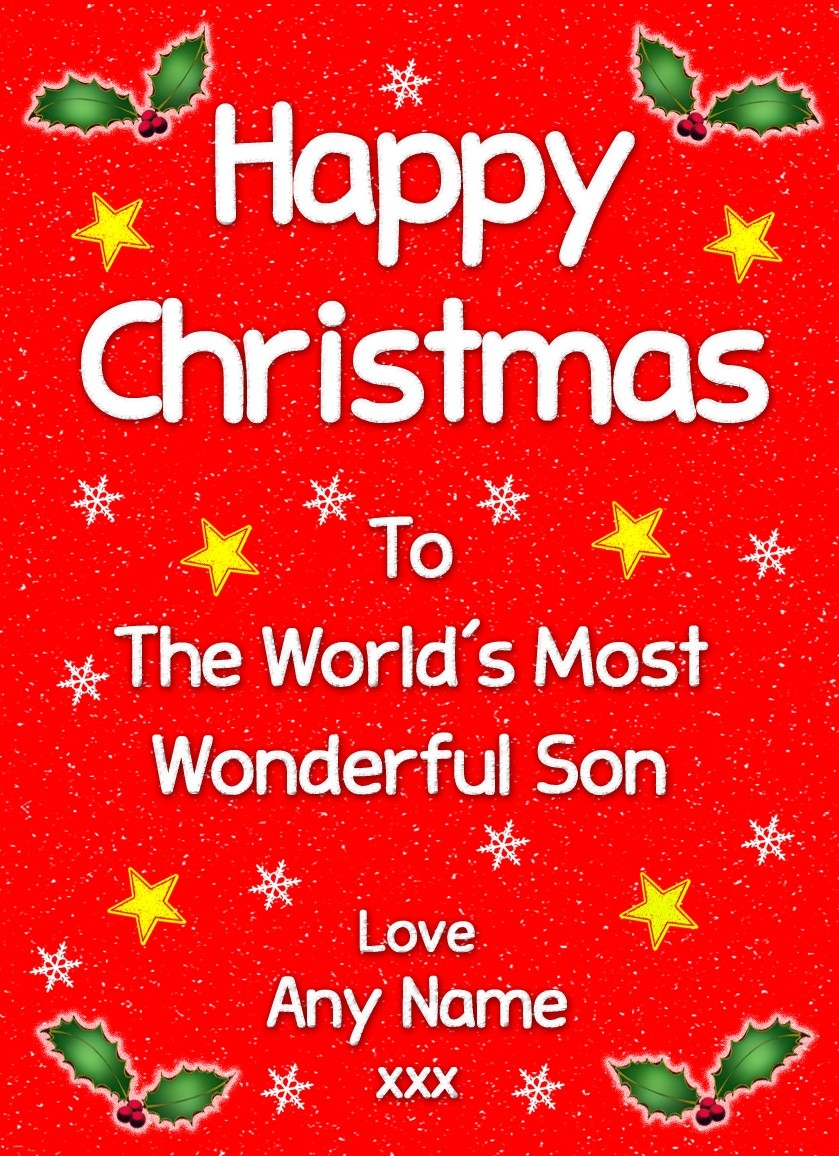 Personalised 'Son' Christmas Greeting Card