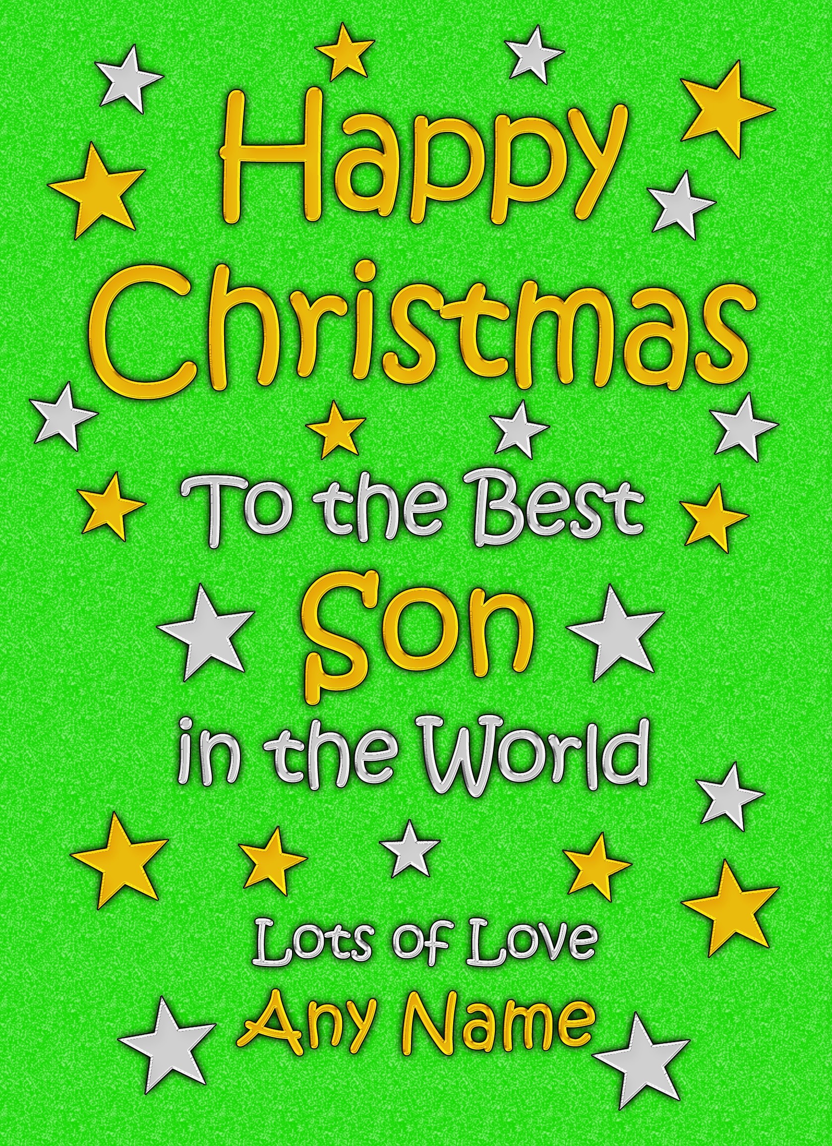 Personalised Son Christmas Card (Green)