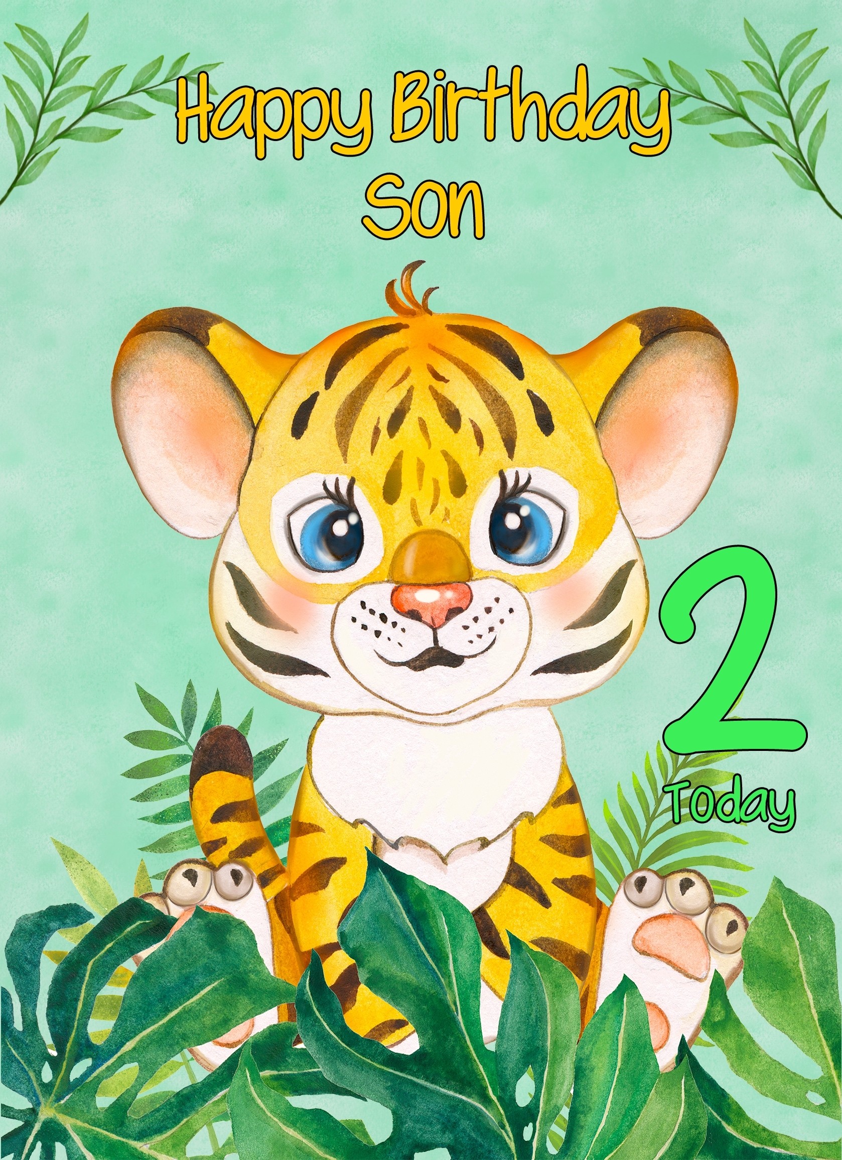 2nd Birthday Card for Son (Tiger)