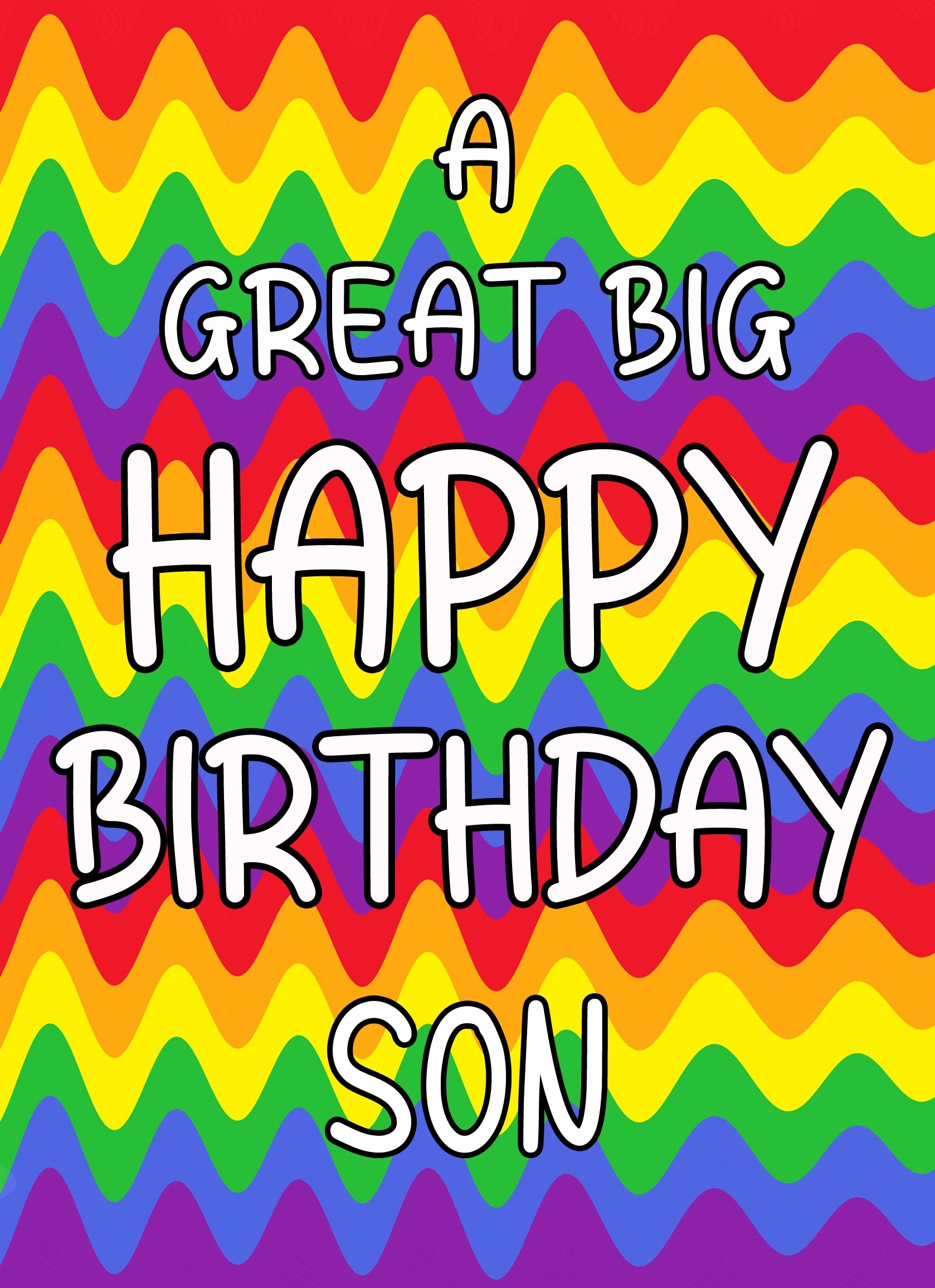 Happy Birthday 'Son' Greeting Card (Rainbow)