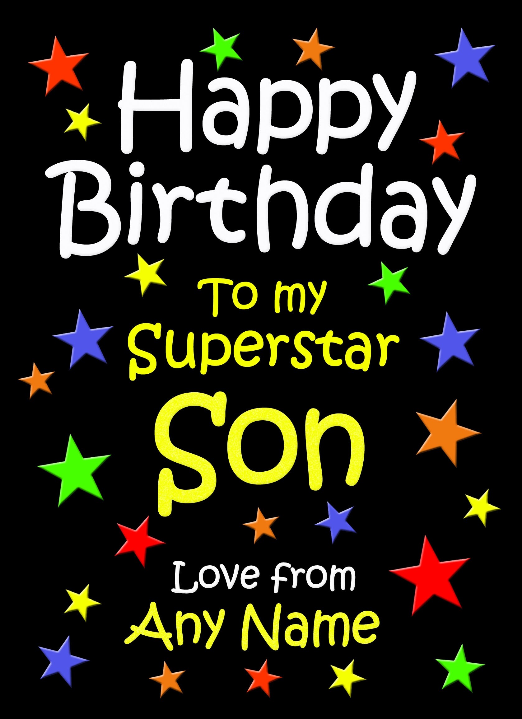 Personalised Son Birthday Card (Black)