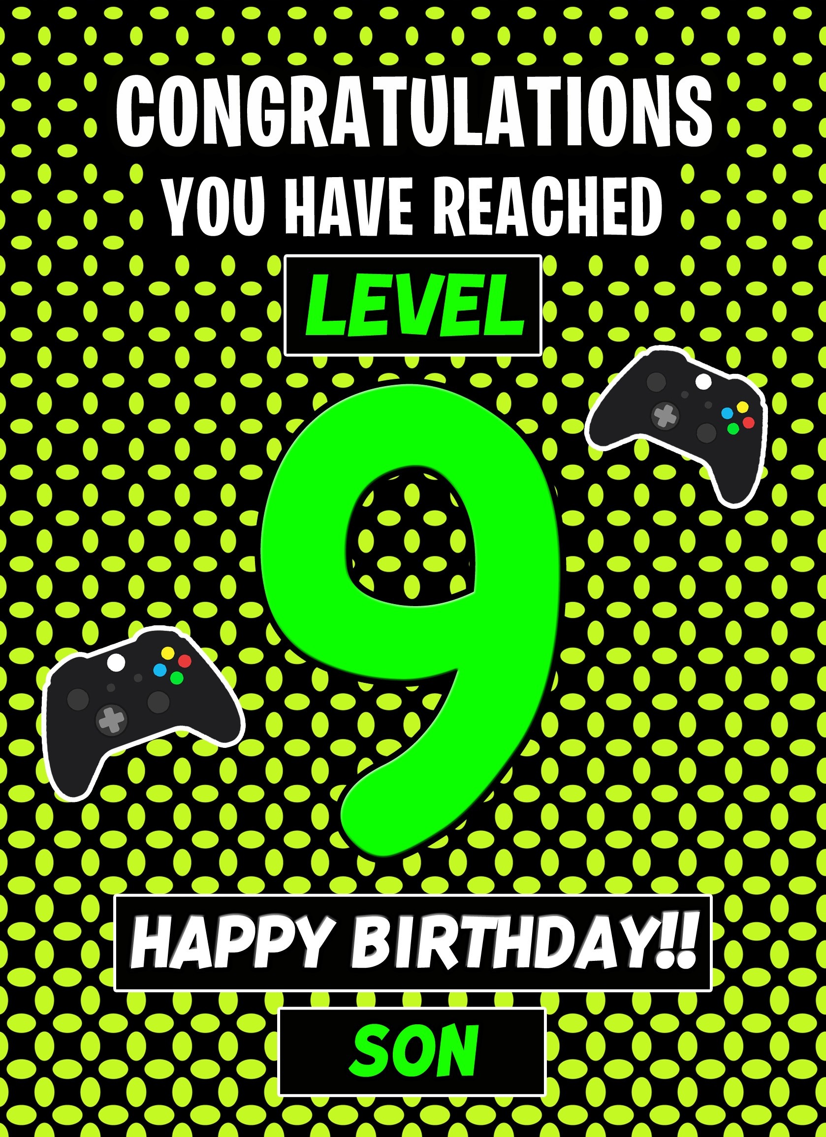 9th Level Gamer Birthday Card (Son)