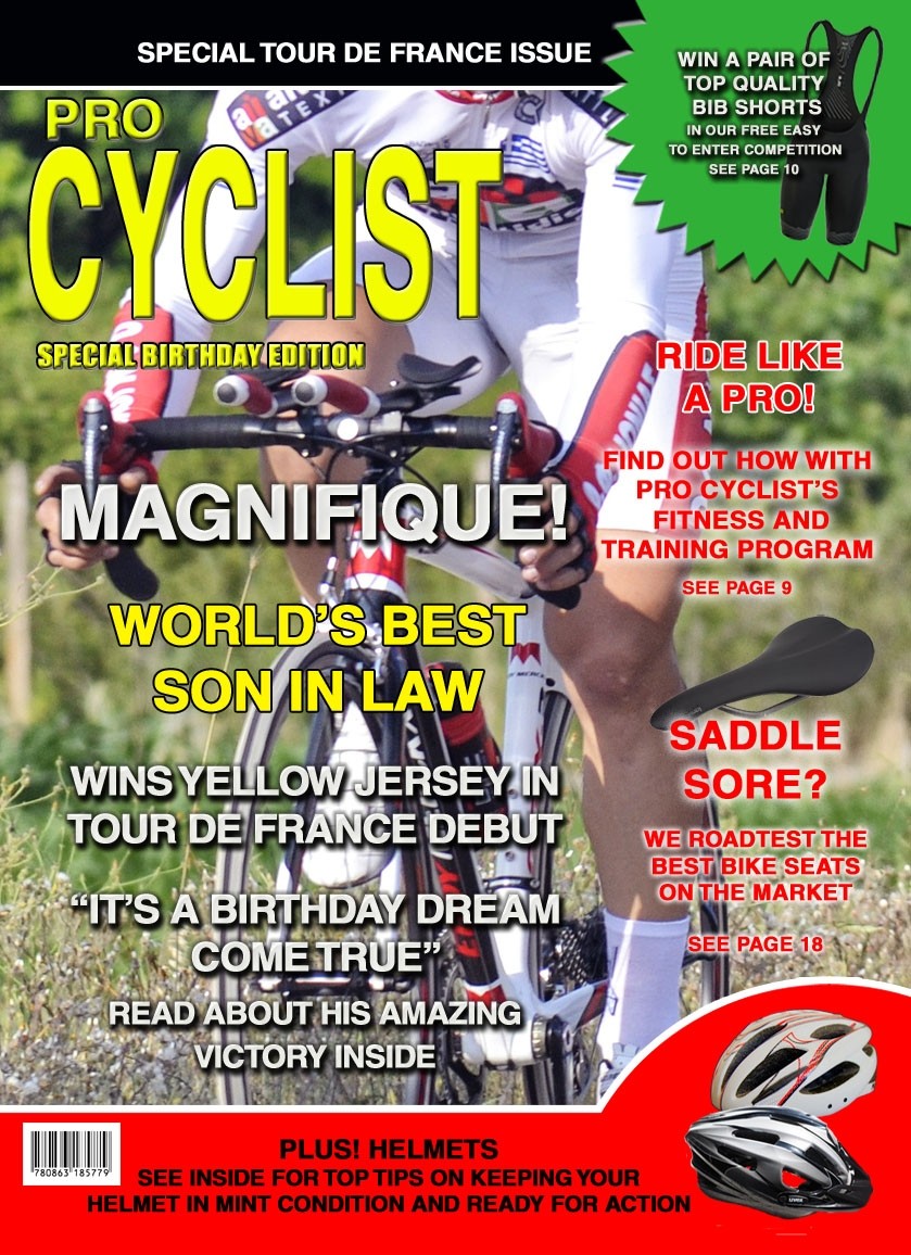 Cyclist/Cycling Son in Law Birthday Card Magazine Spoof