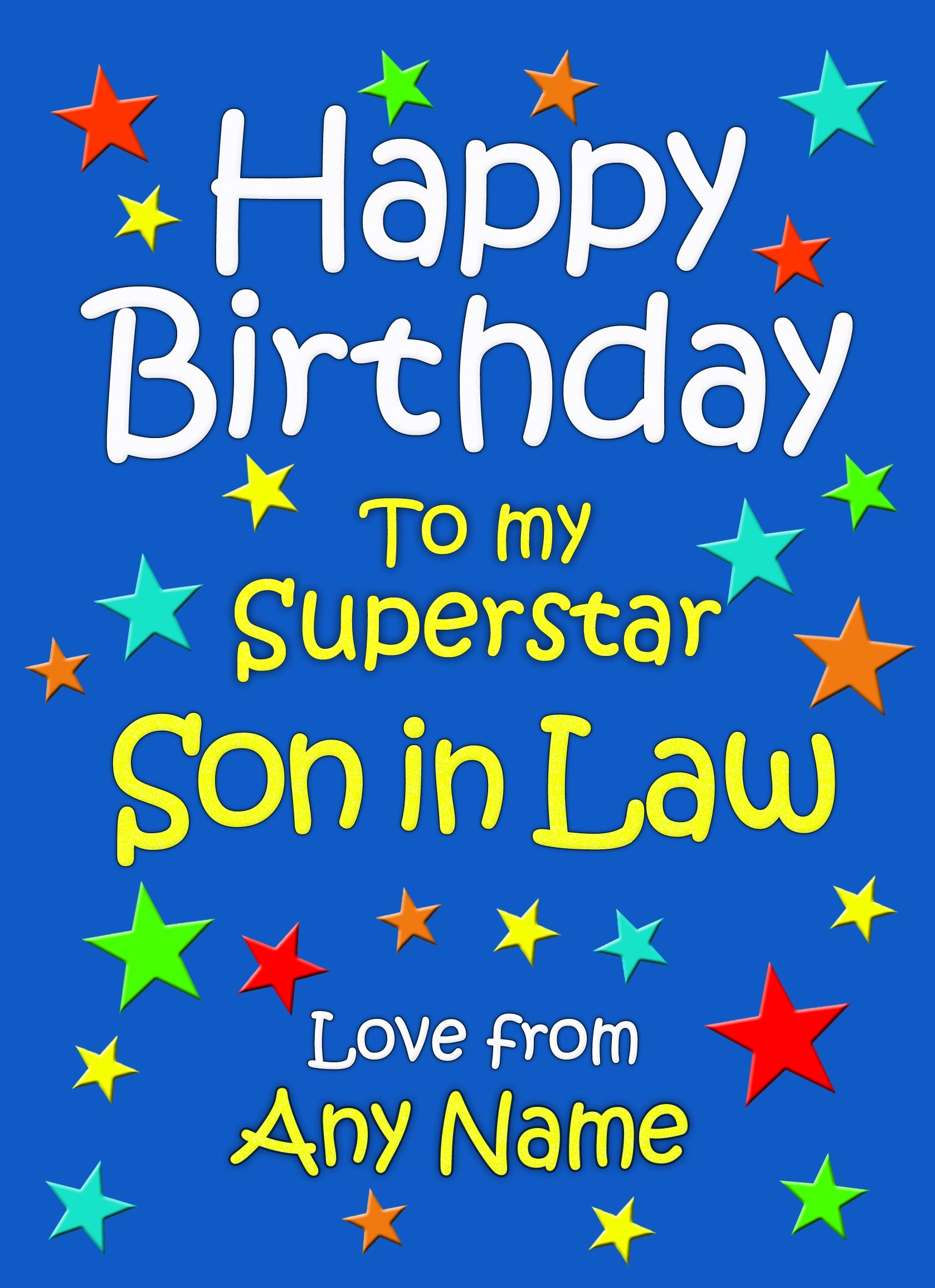 Personalised Son in Law Birthday Card (Blue)