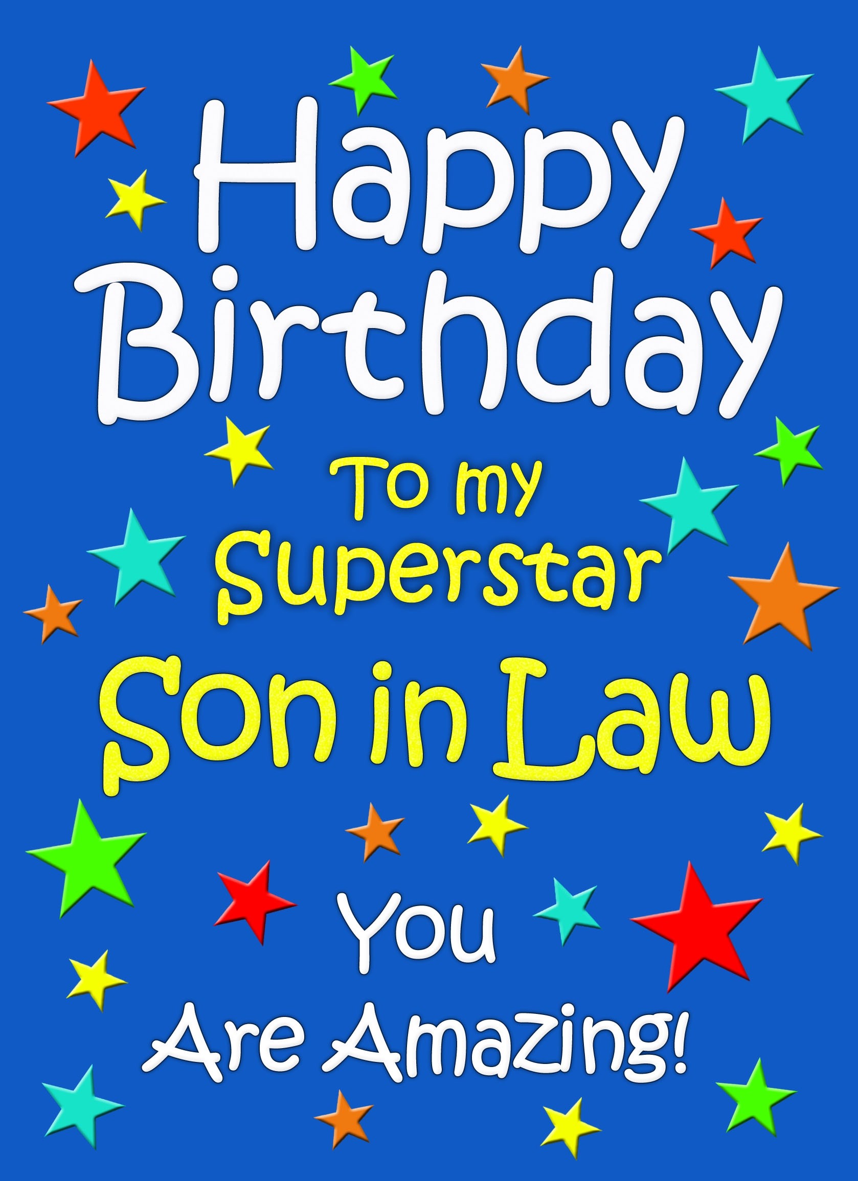 Son in Law Birthday Card (Blue)