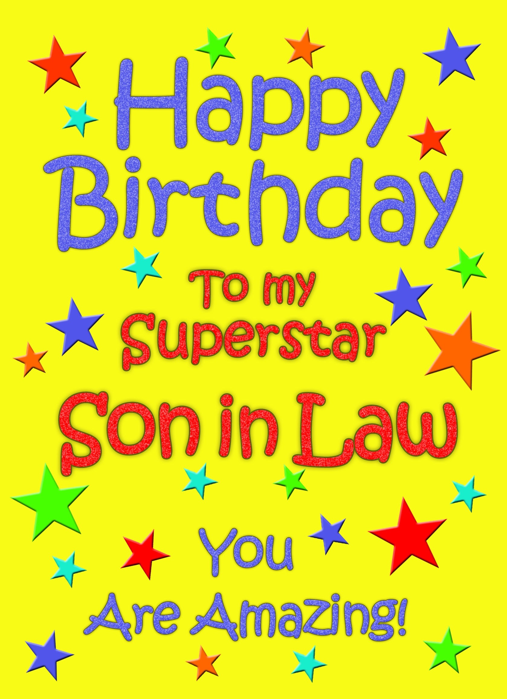 Son in Law Birthday Card (Yellow)