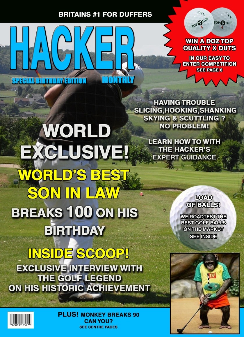 Golf Hacker 'Son in Law' Funny Birthday Card Magazine Spoof