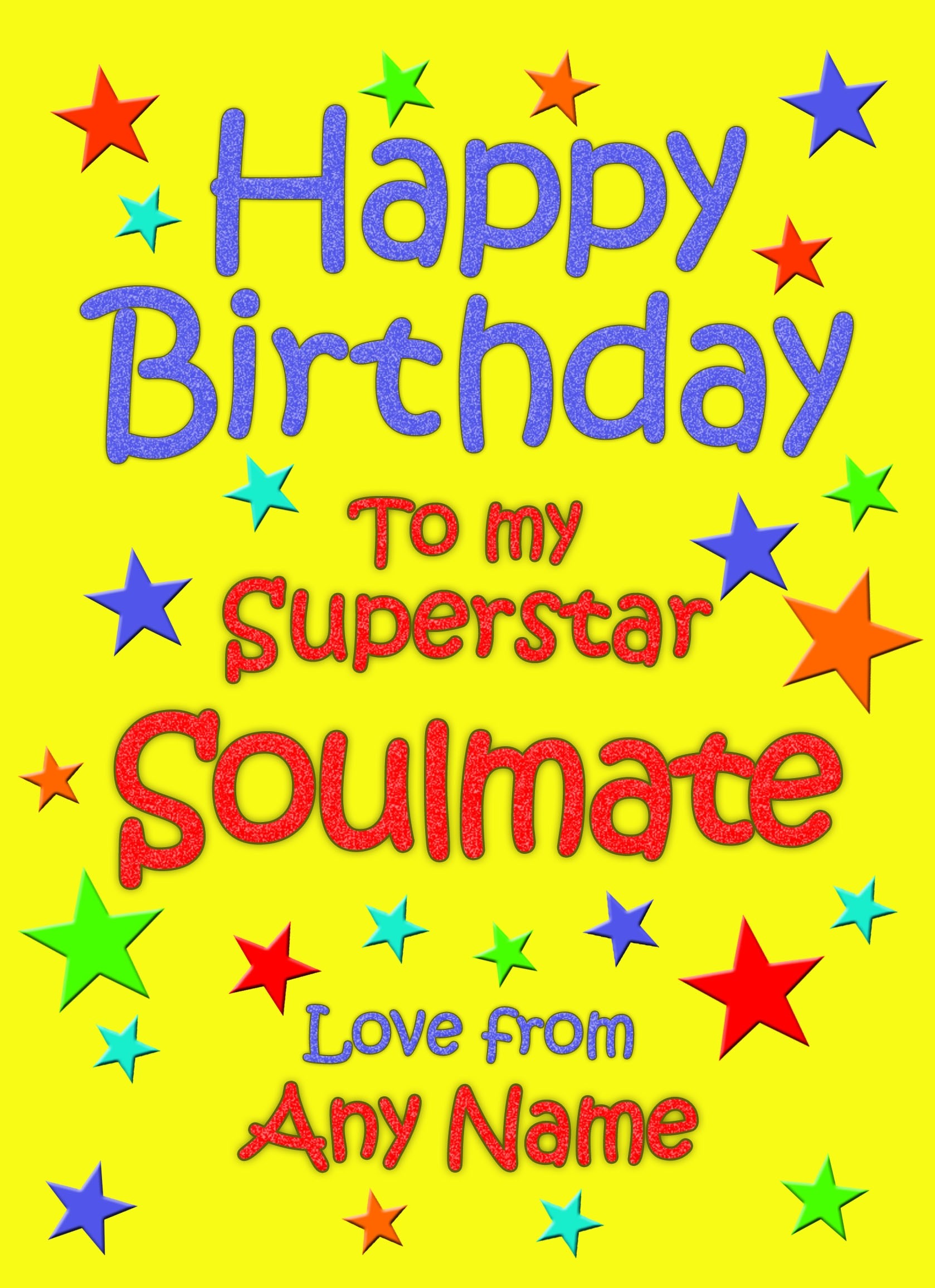 Personalised Soulmate Birthday Card (Yellow)