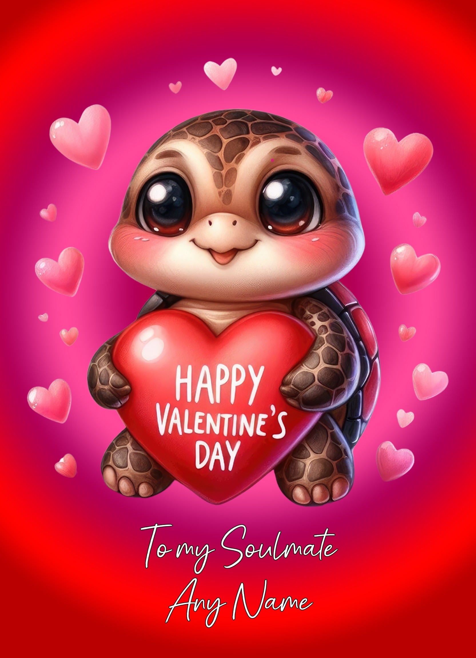 Personalised Valentines Day Card for Soulmate (Turtle)