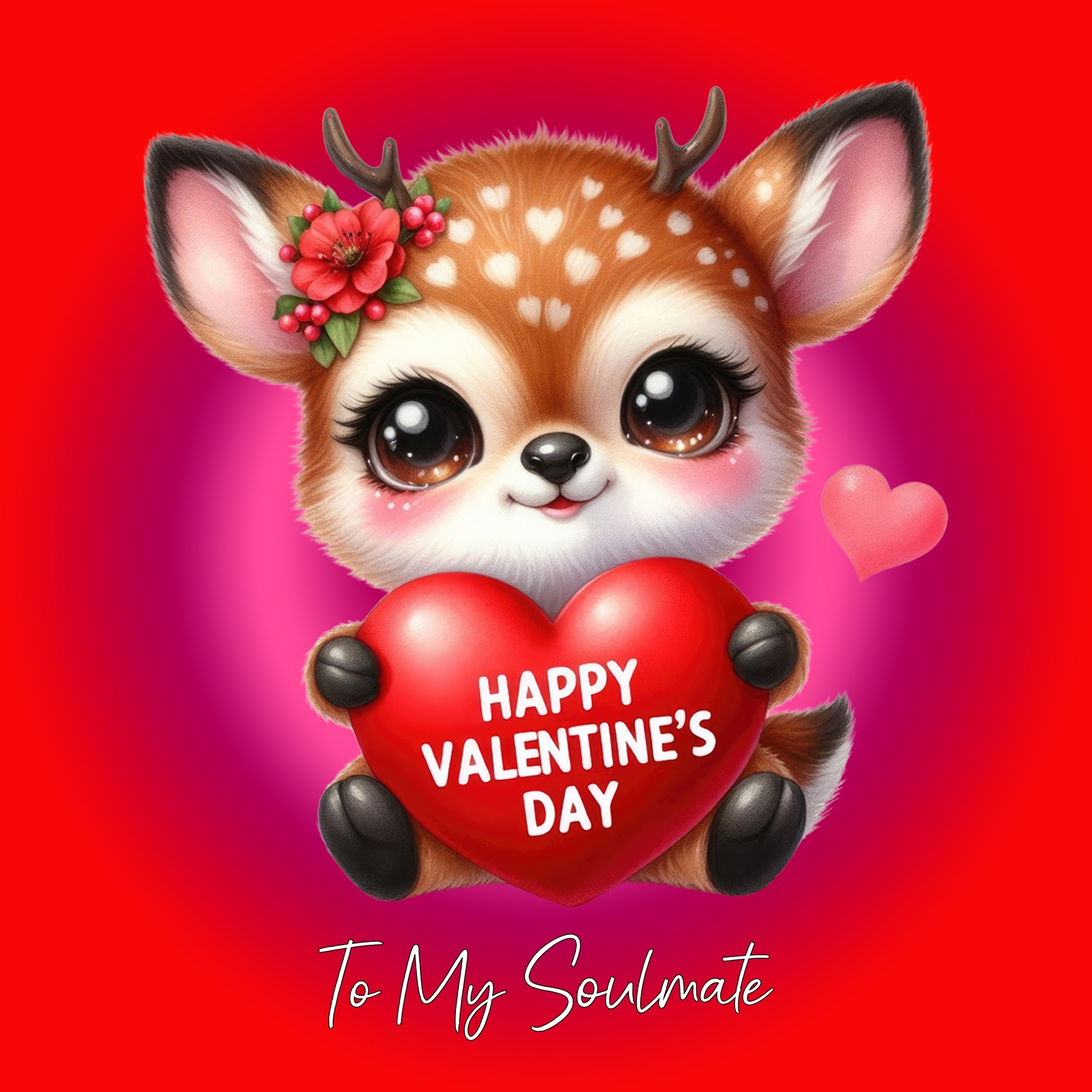 Valentines Day Square Card for Soulmate (Deer)