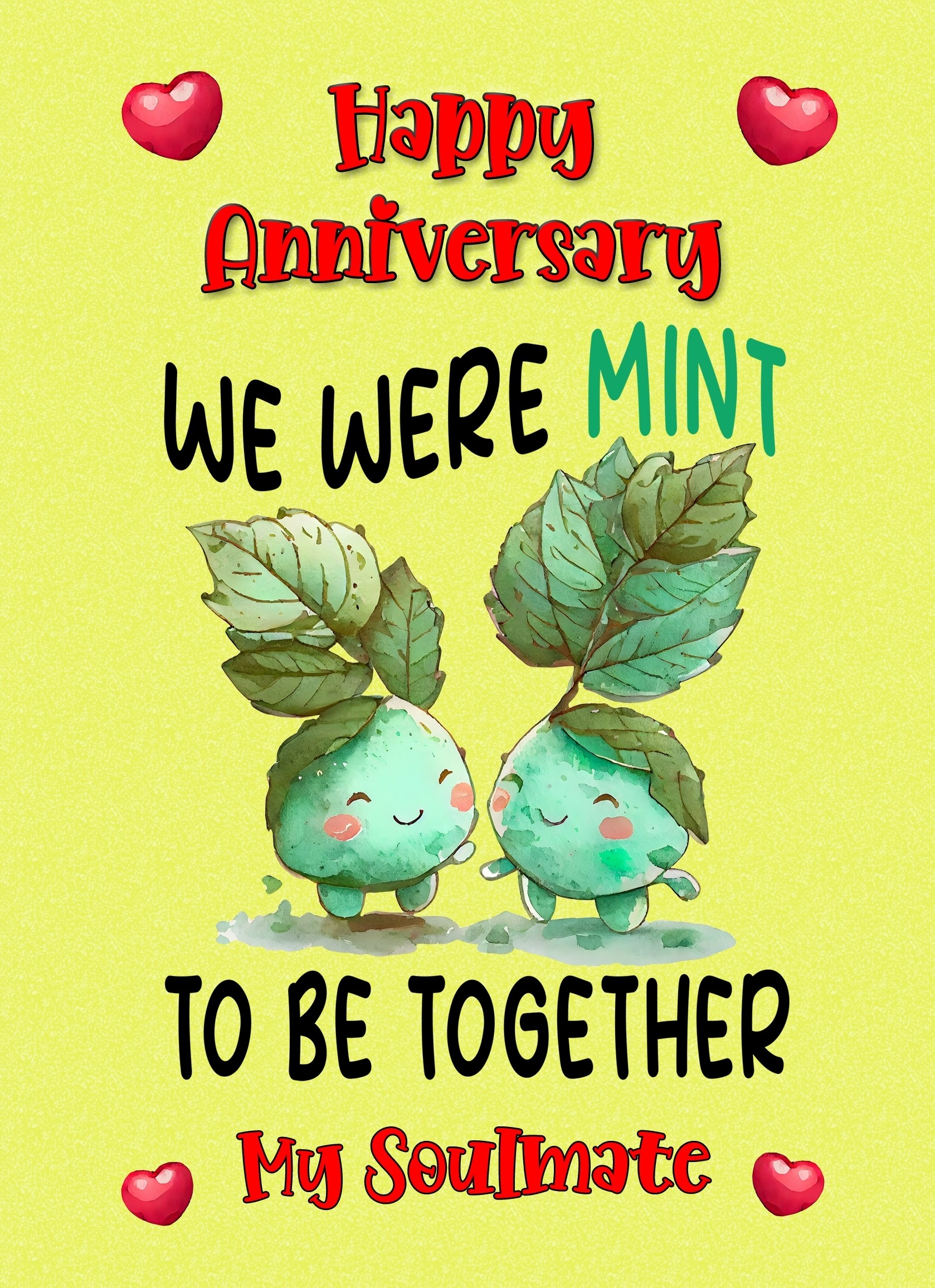 Funny Pun Romantic Anniversary Card for Soulmate (Mint to Be)
