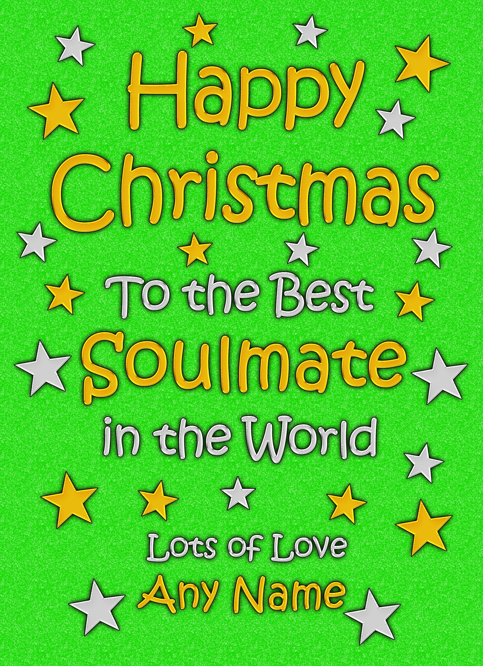 Personalised Soulmate Christmas Card (Green)