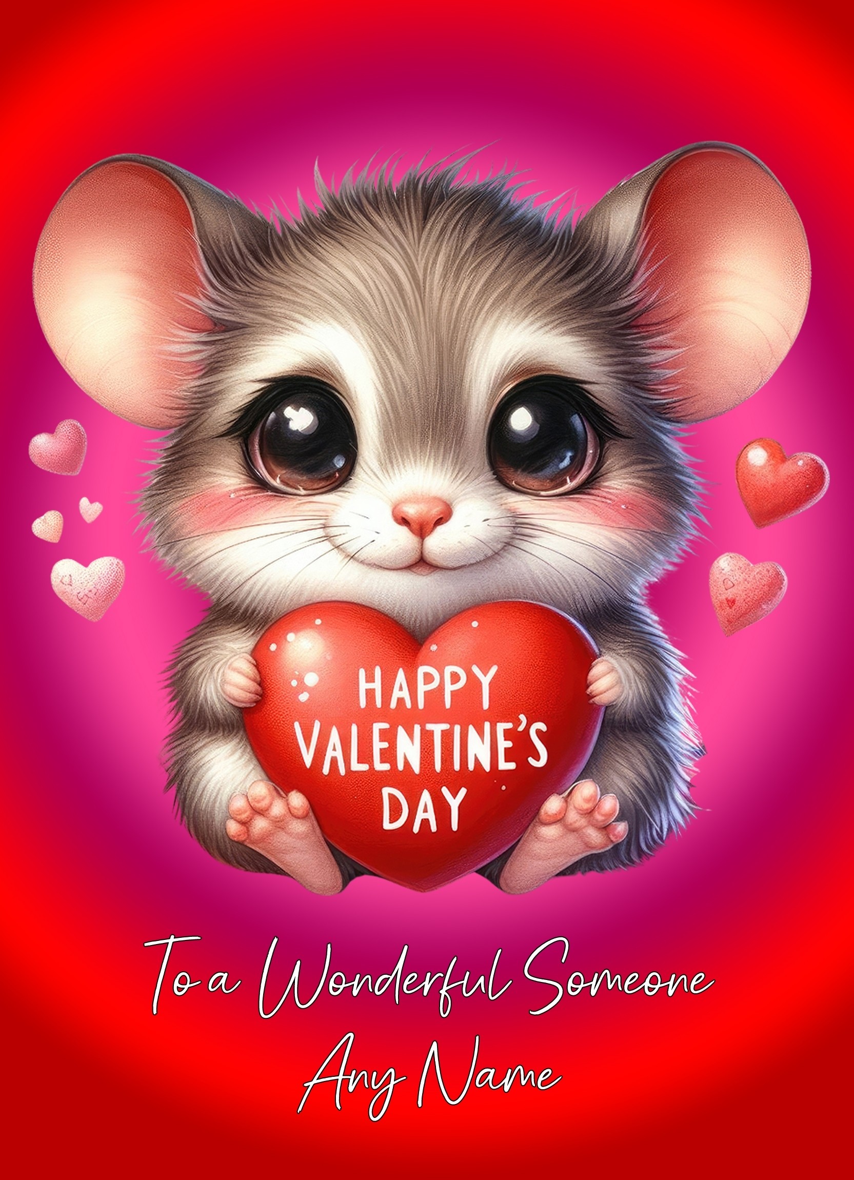 Personalised Valentines Day Card for Wonderful Someone (Mouse)