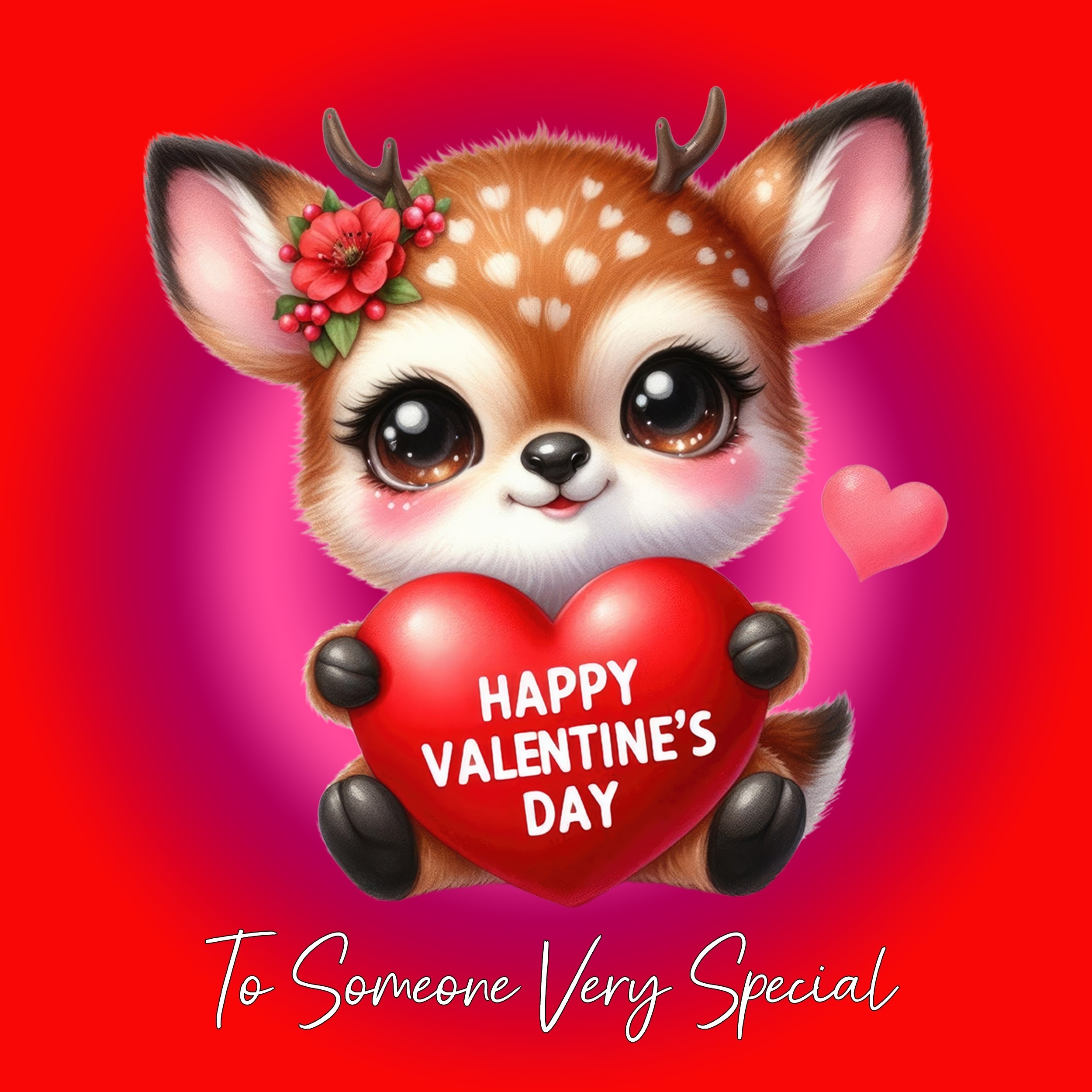 Valentines Day Square Card for Wonderful Someone (Deer)