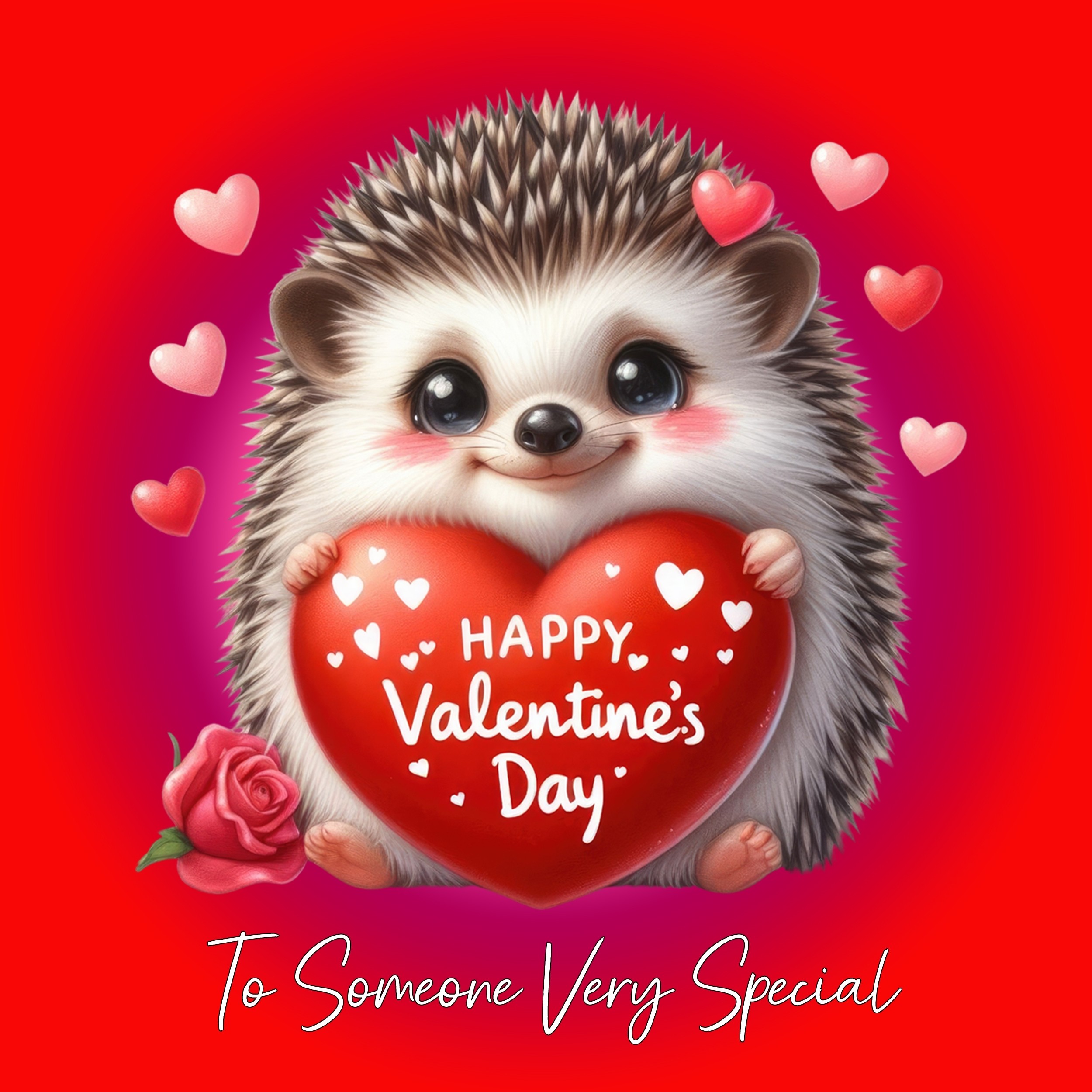 Valentines Day Square Card for Wonderful Someone (Hedgehog)
