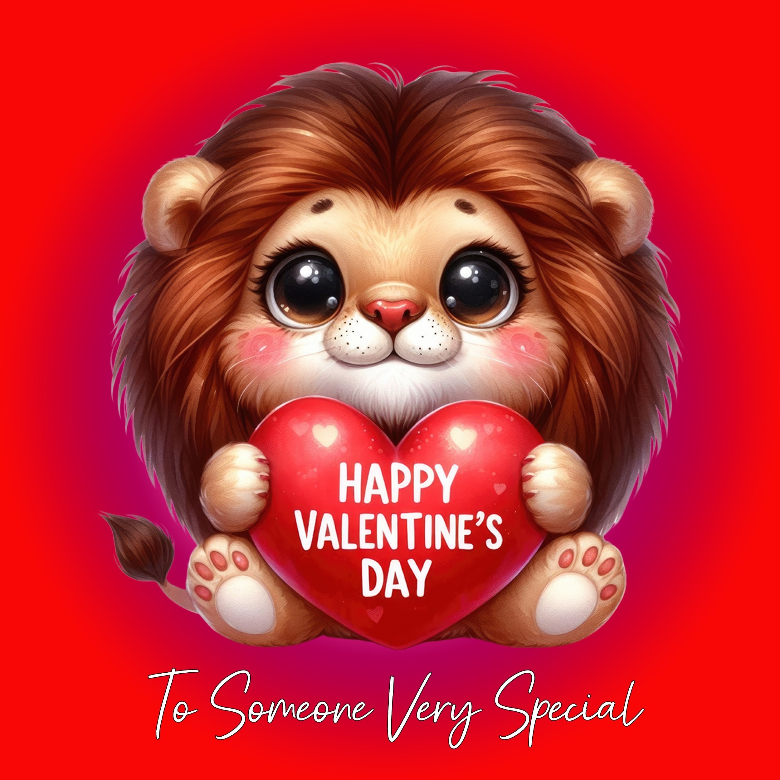Valentines Day Square Card for Wonderful Someone (Lion)