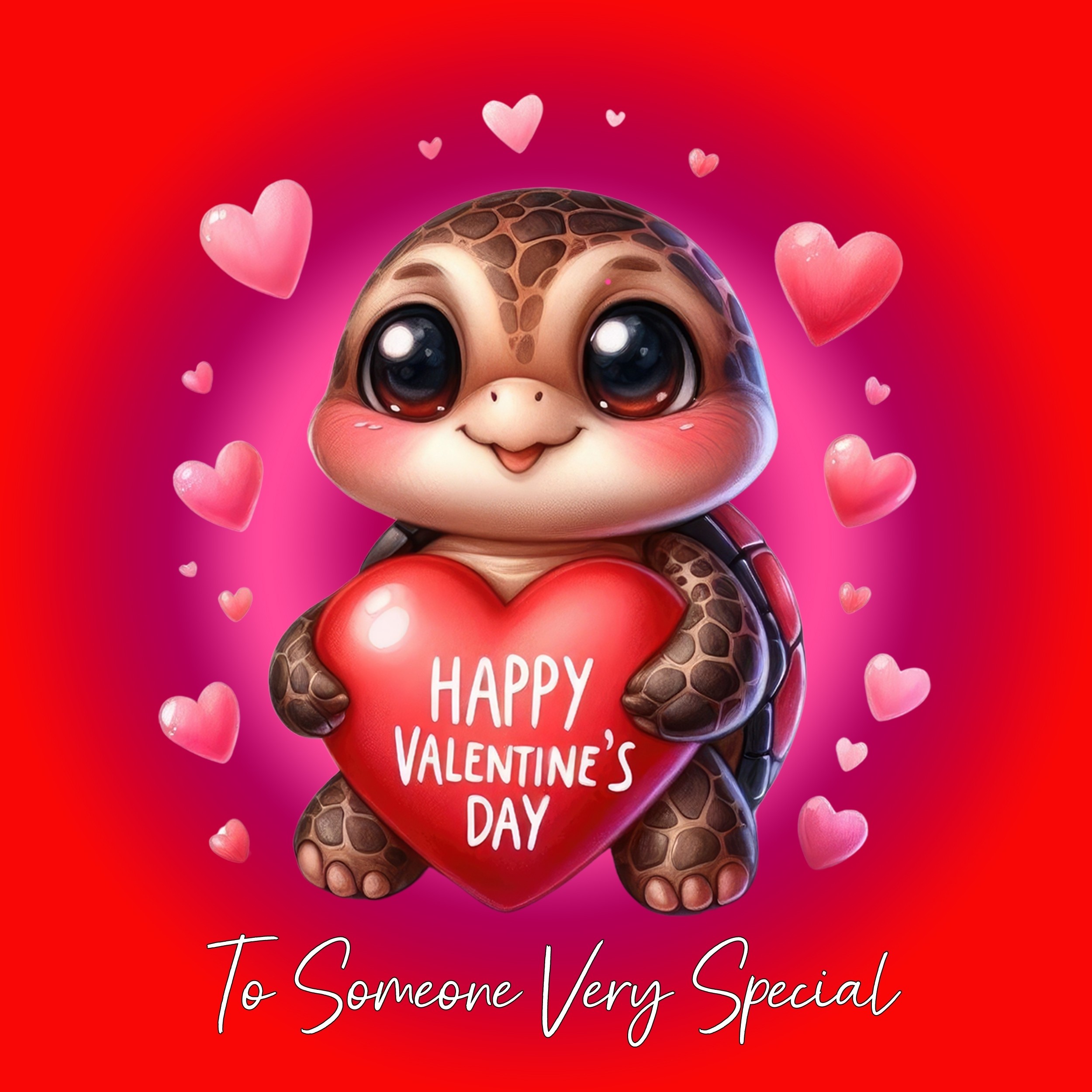 Valentines Day Square Card for Wonderful Someone (Turtle)