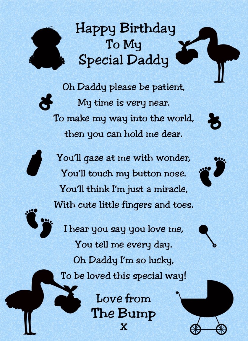 from The Bump Poem Verse 'to My Special Daddy' Baby Blue Birthday Card